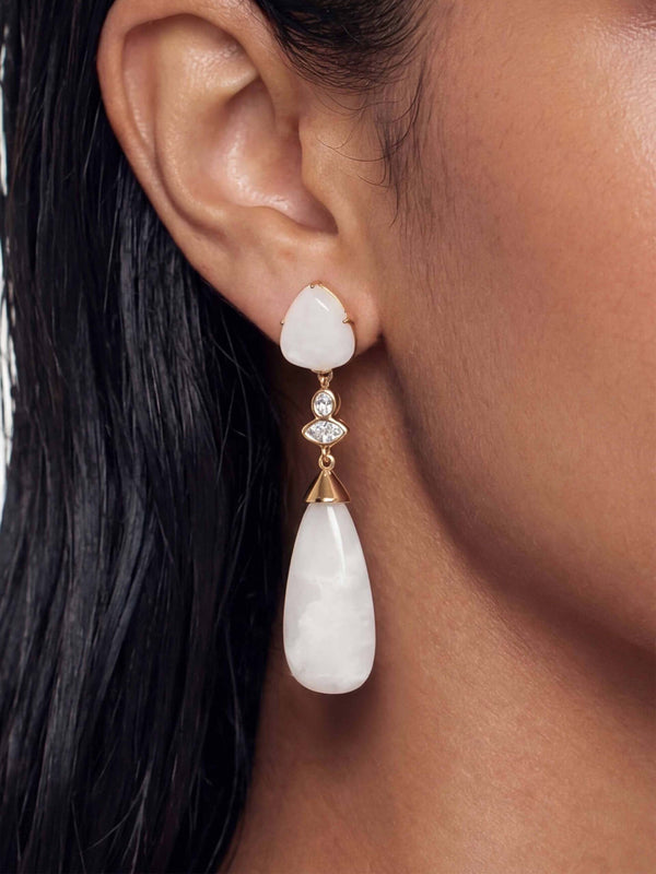 Solstice Drop Earrings in Bone Second