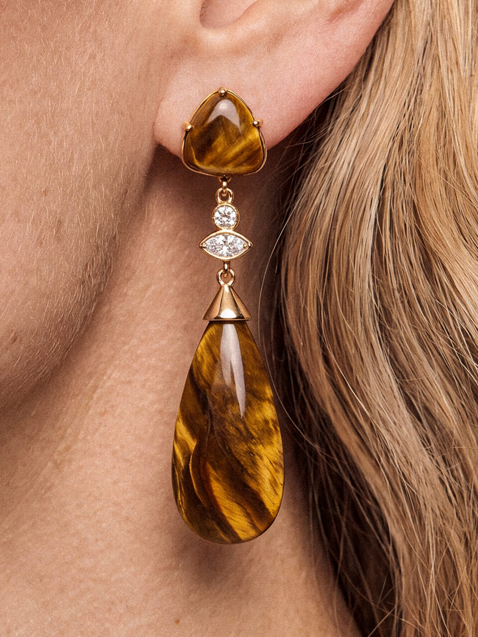 Tiger's Eye Solstice Drop Earrings