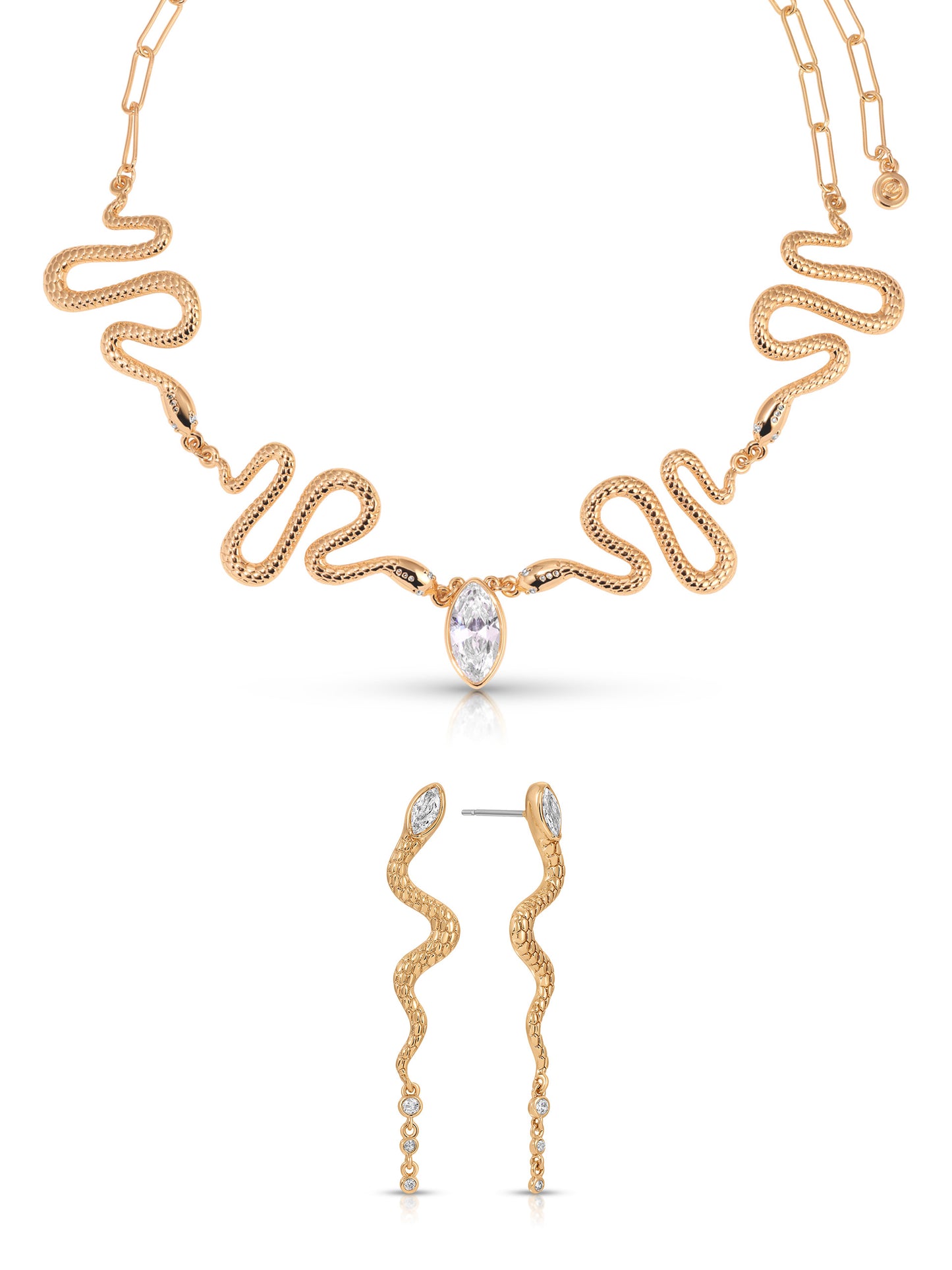 Serpentina Snake Earrings & Choker Necklace Set