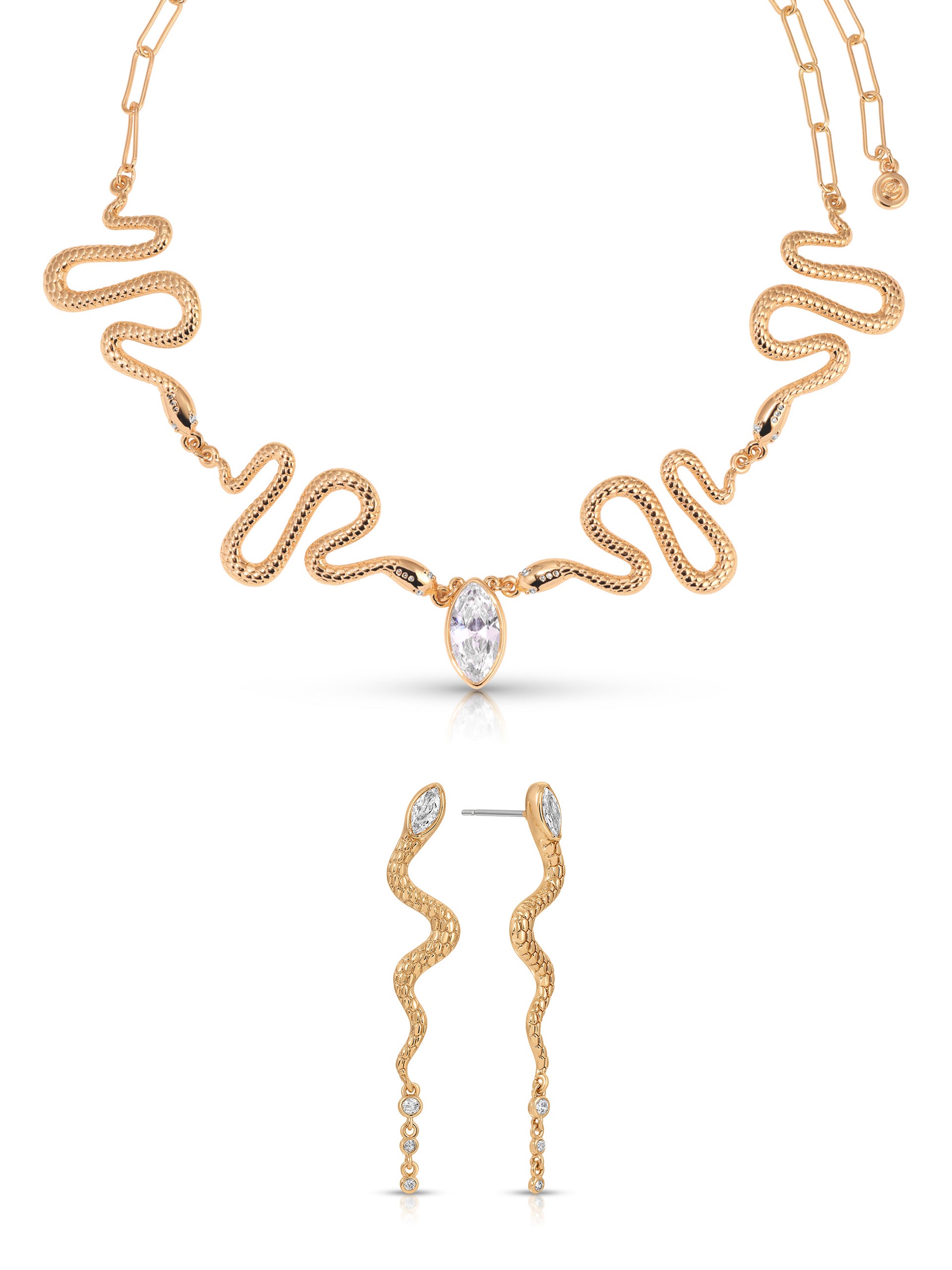 Serpentina Snake Earrings & Choker Necklace Set