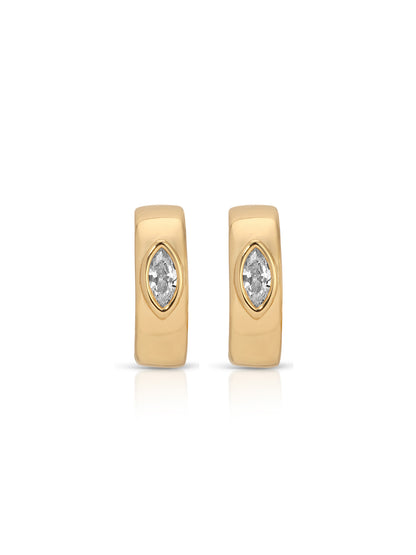 Small Marquise Crystal Hoops