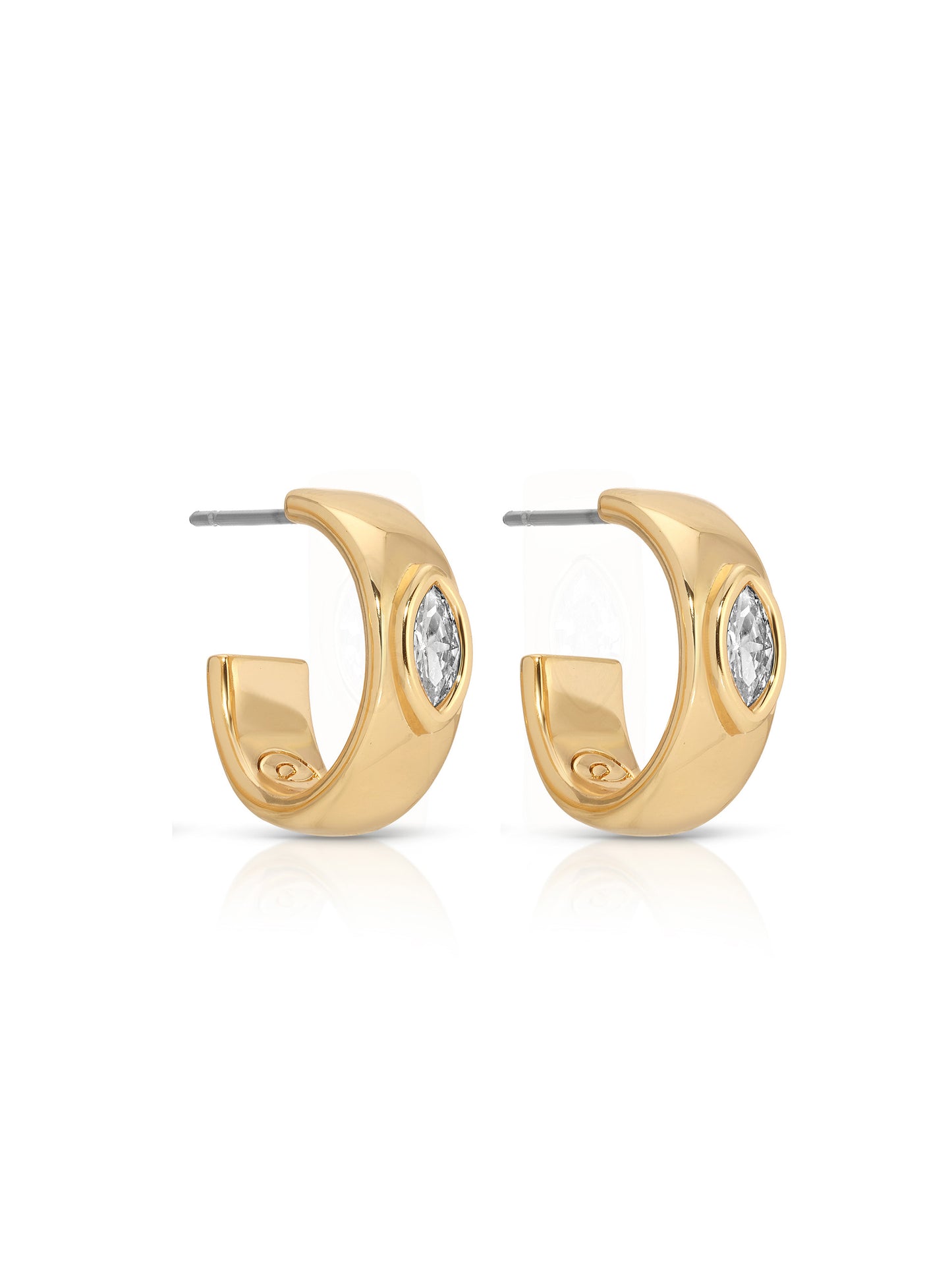 Small Marquise Crystal Hoops