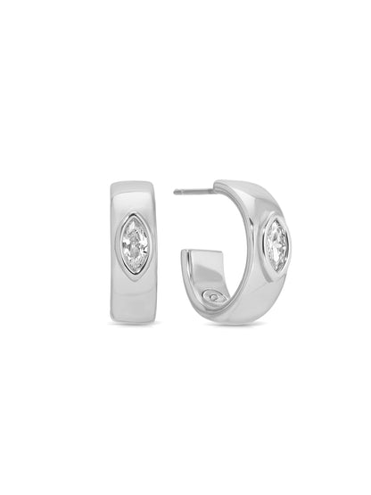 Small Marquise Crystal Hoops