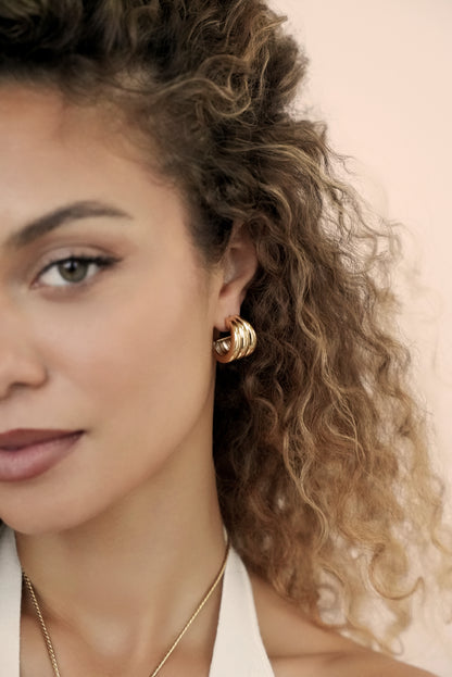 Triple Ribbed Hoops