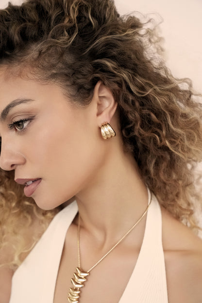 Triple Ribbed Hoops