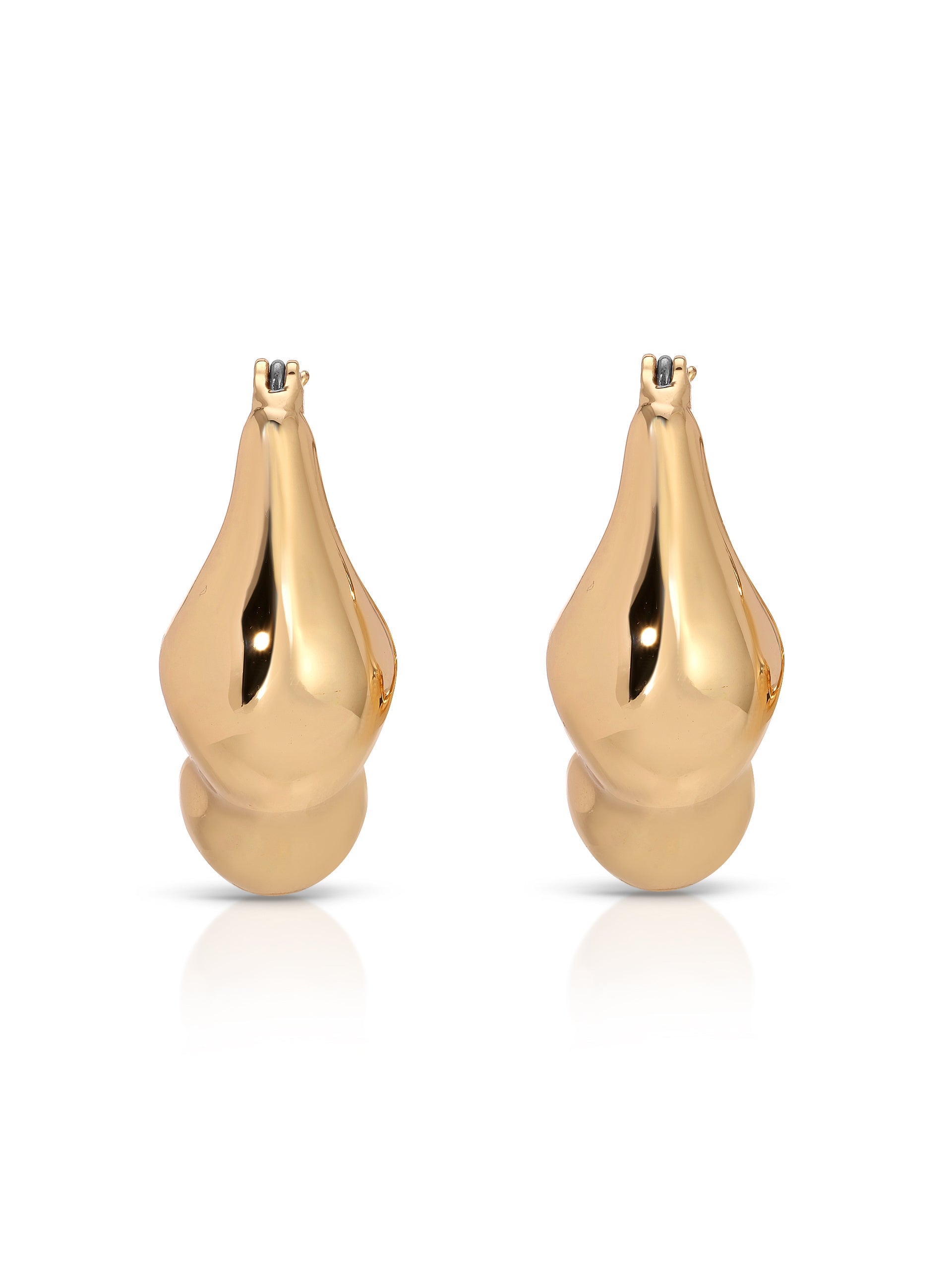 Molten Metal Hoop Earrings 18k Gold Plated 2