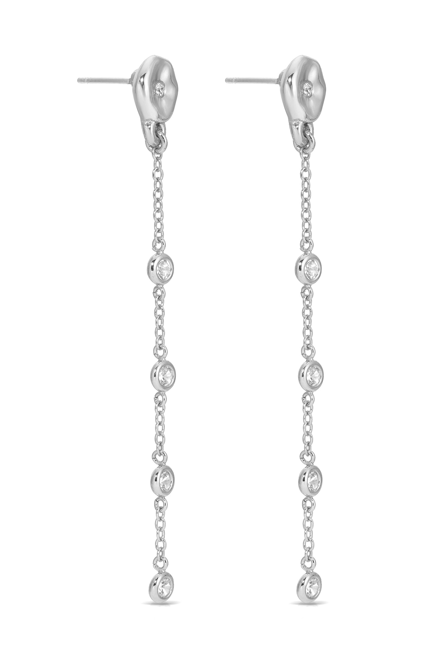 Dainty Dream Drop Earrings rhodium side
