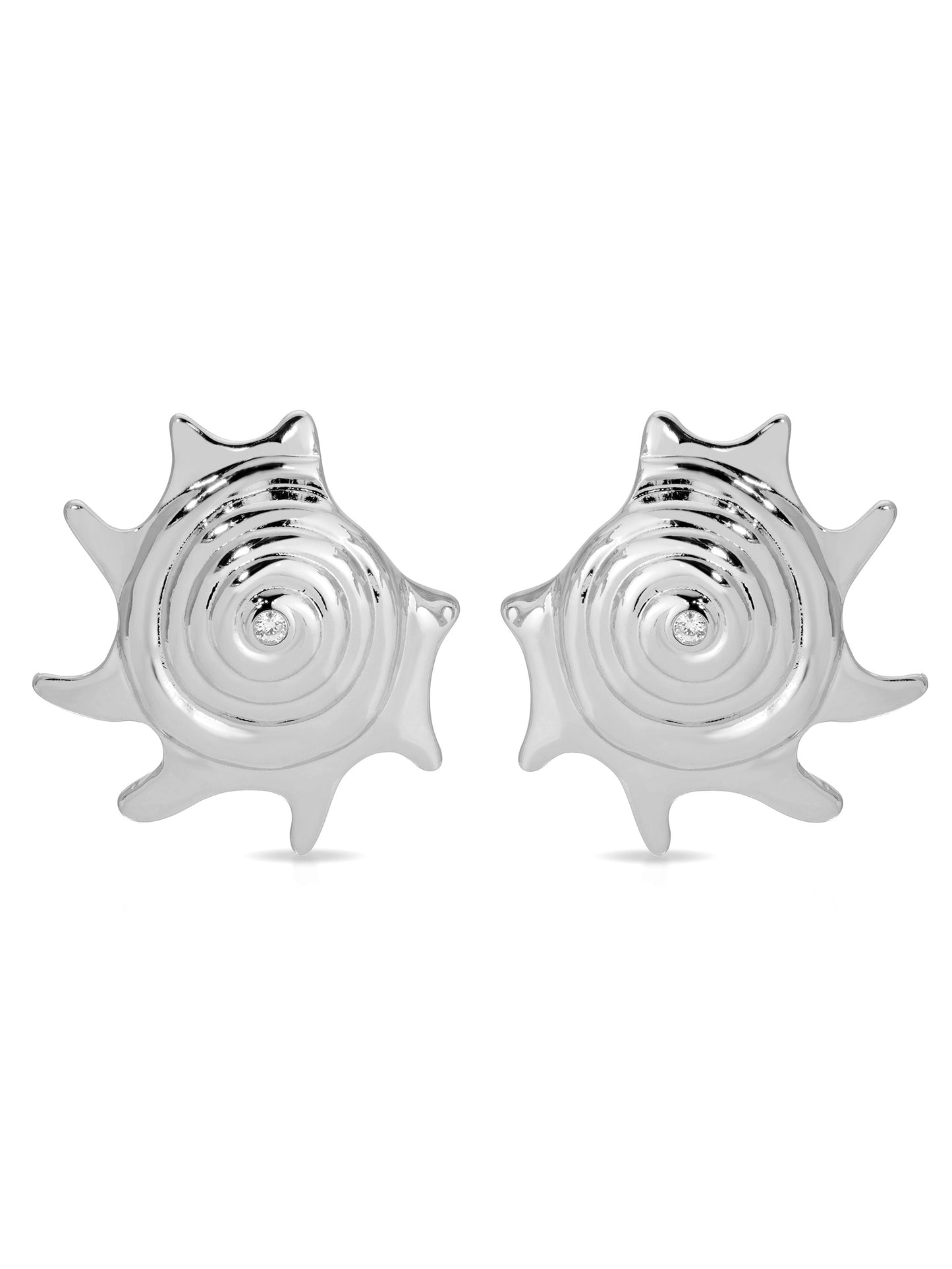 Sorrento Statement Earrings rhodium close