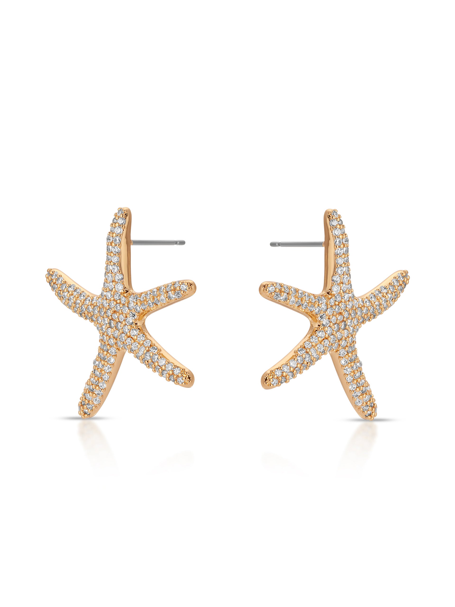 Pavè Starfish Earrings side