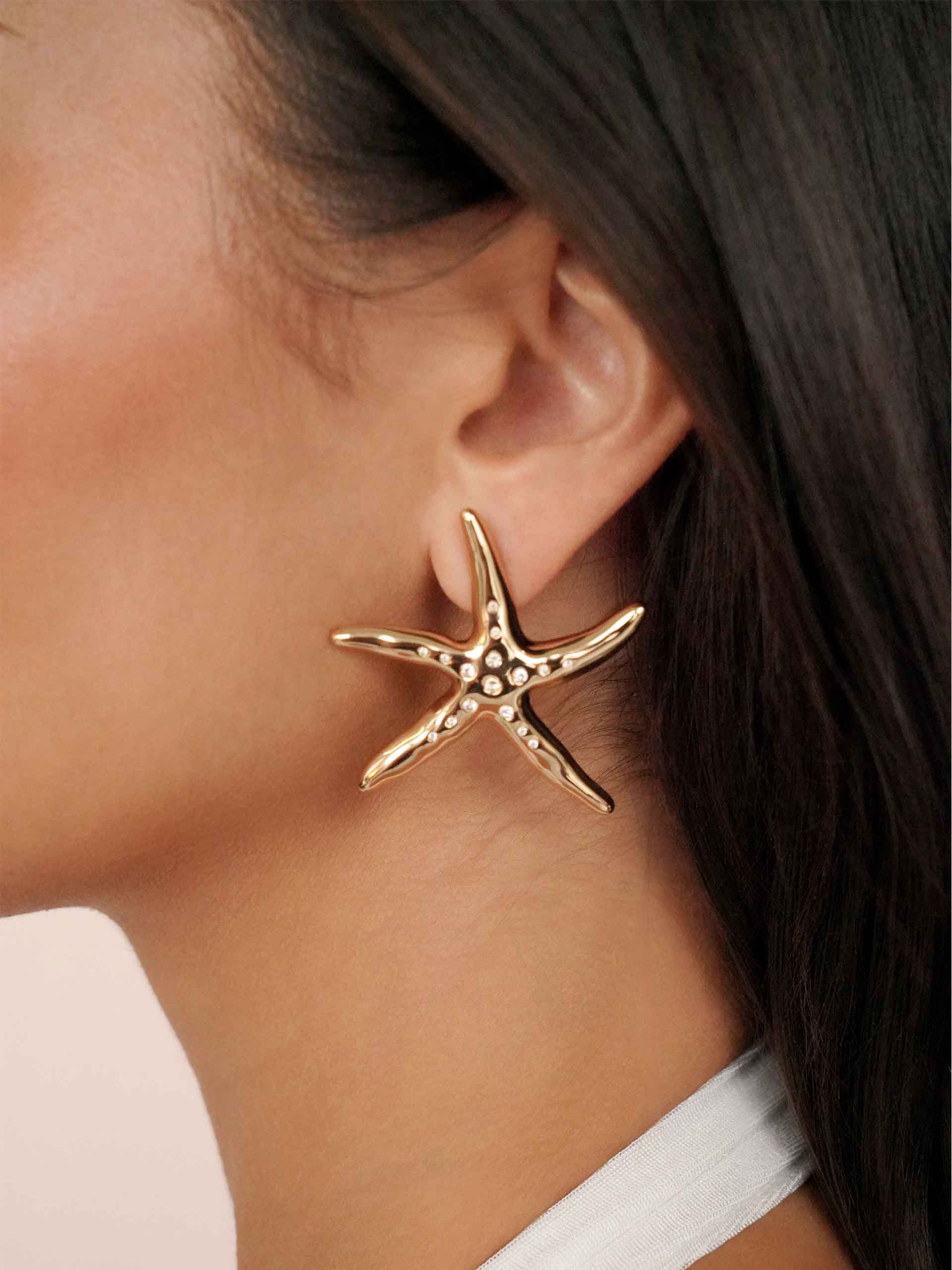 Starfish Luxe Earrings on model