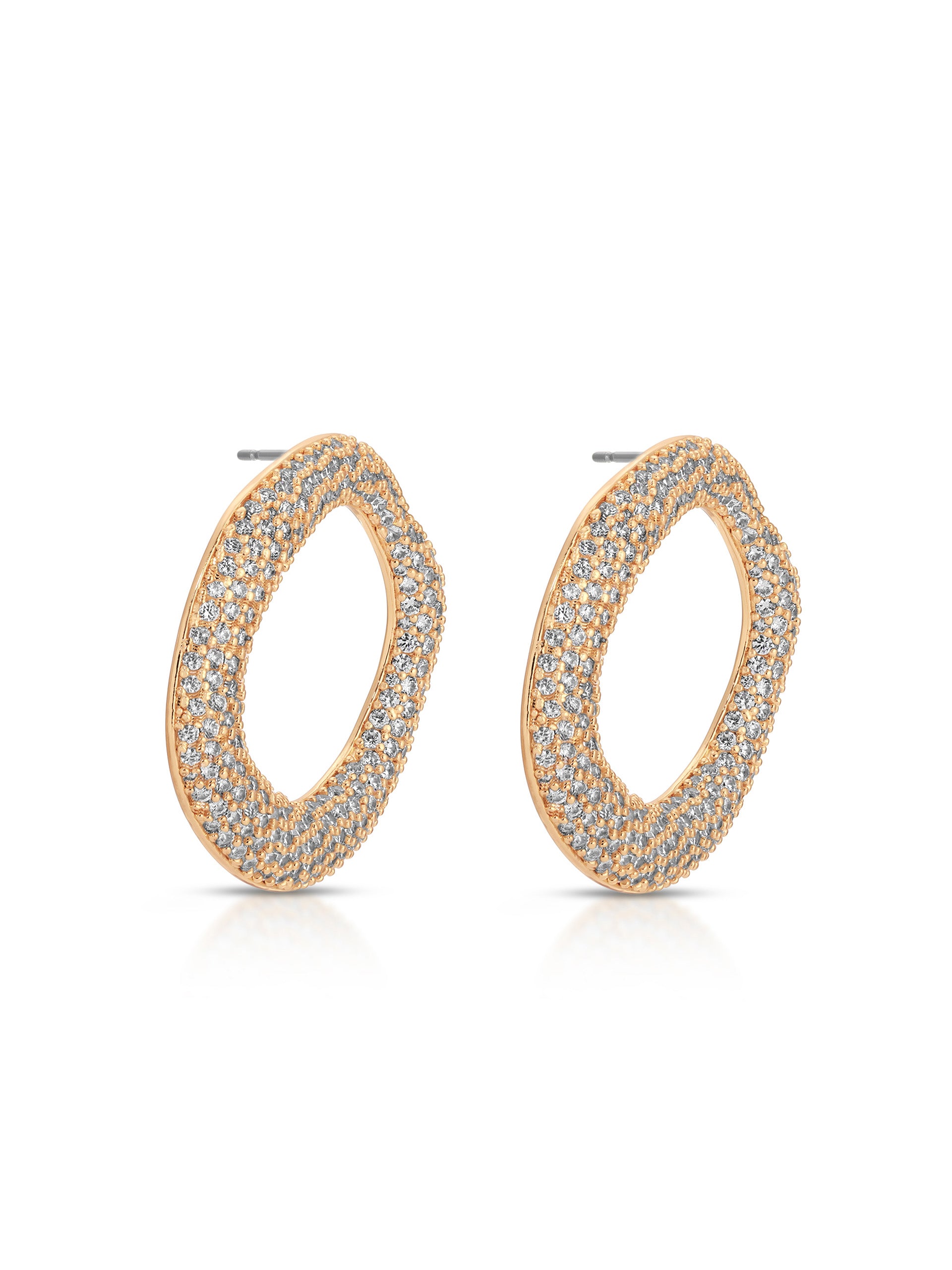 Open Circle Pavè Earrings side