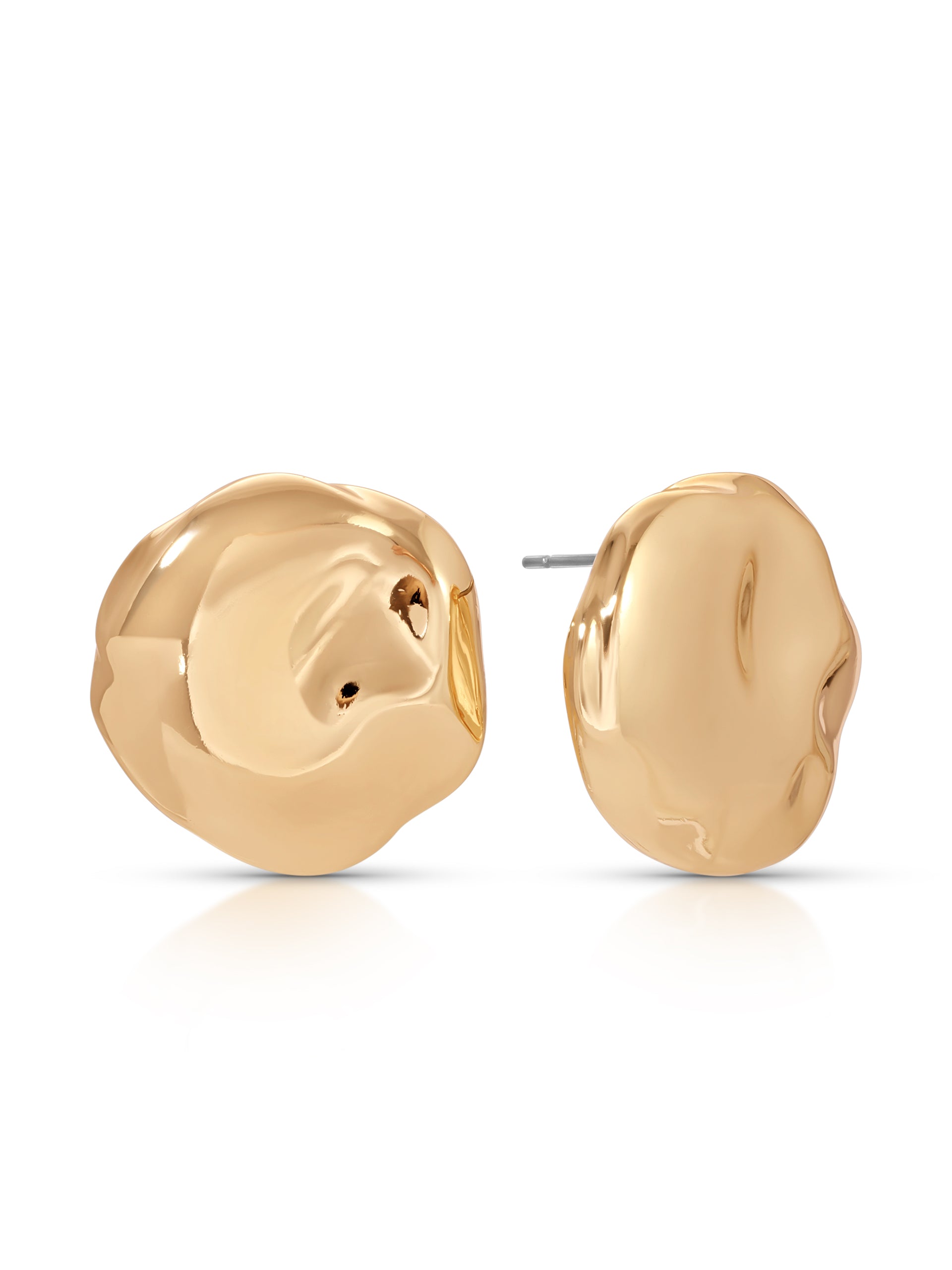 Molten Button Studs 18k Gold Plated 3