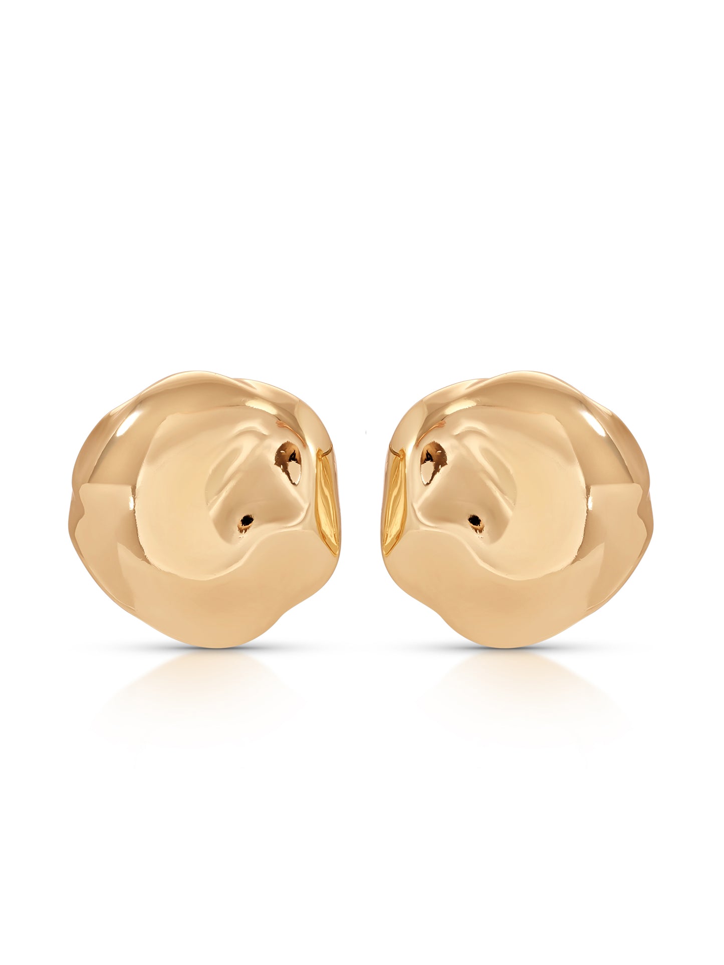 Molten Button Studs 18k Gold Plated