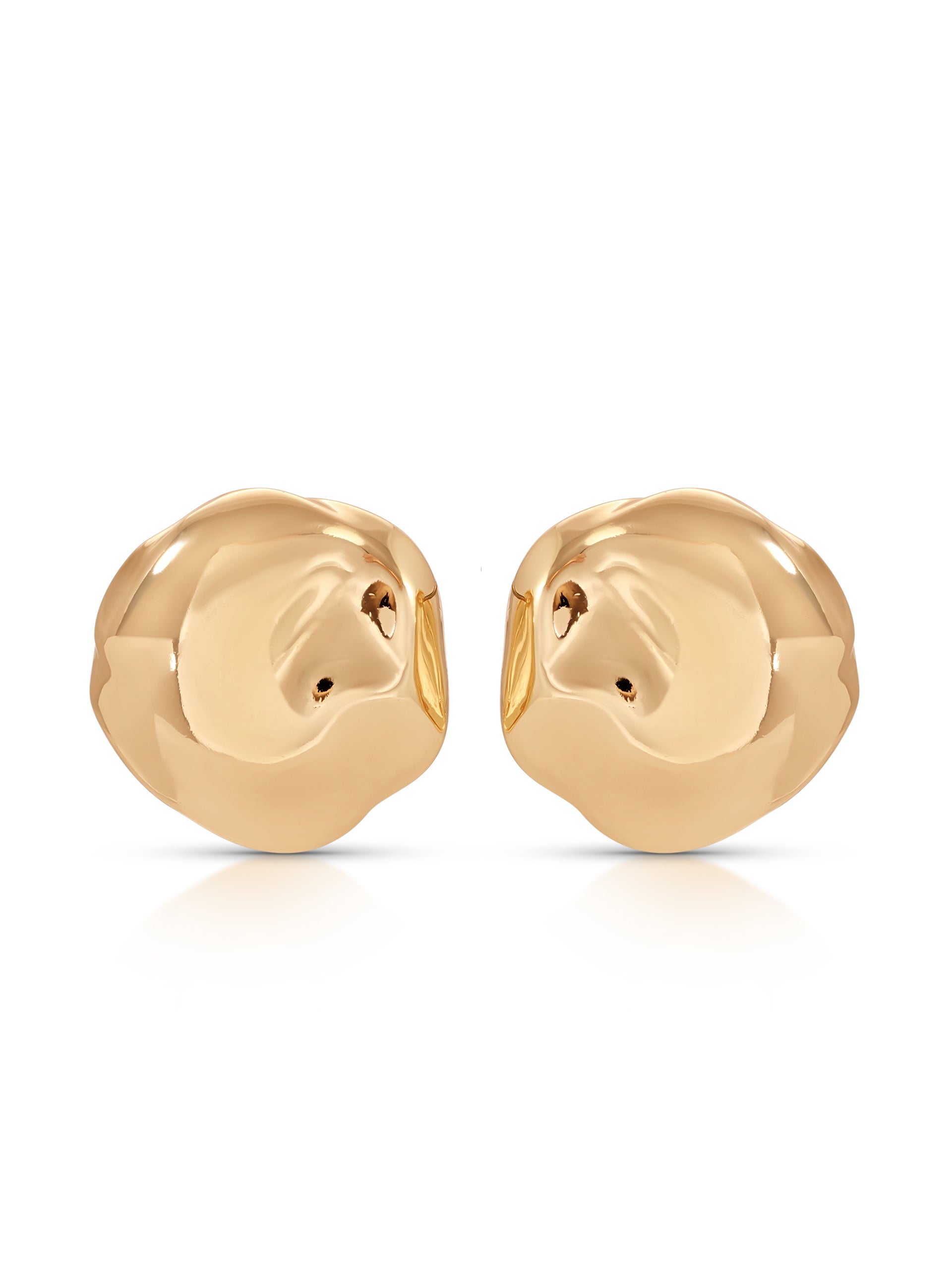 Molten Button Studs 18k Gold Plated
