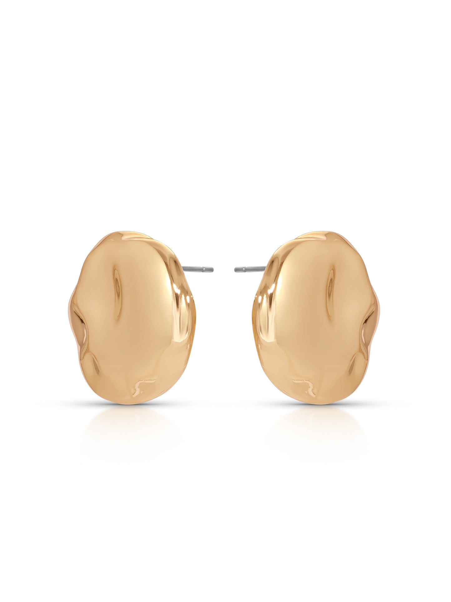 Molten Button Studs 18k Gold Plated 2
