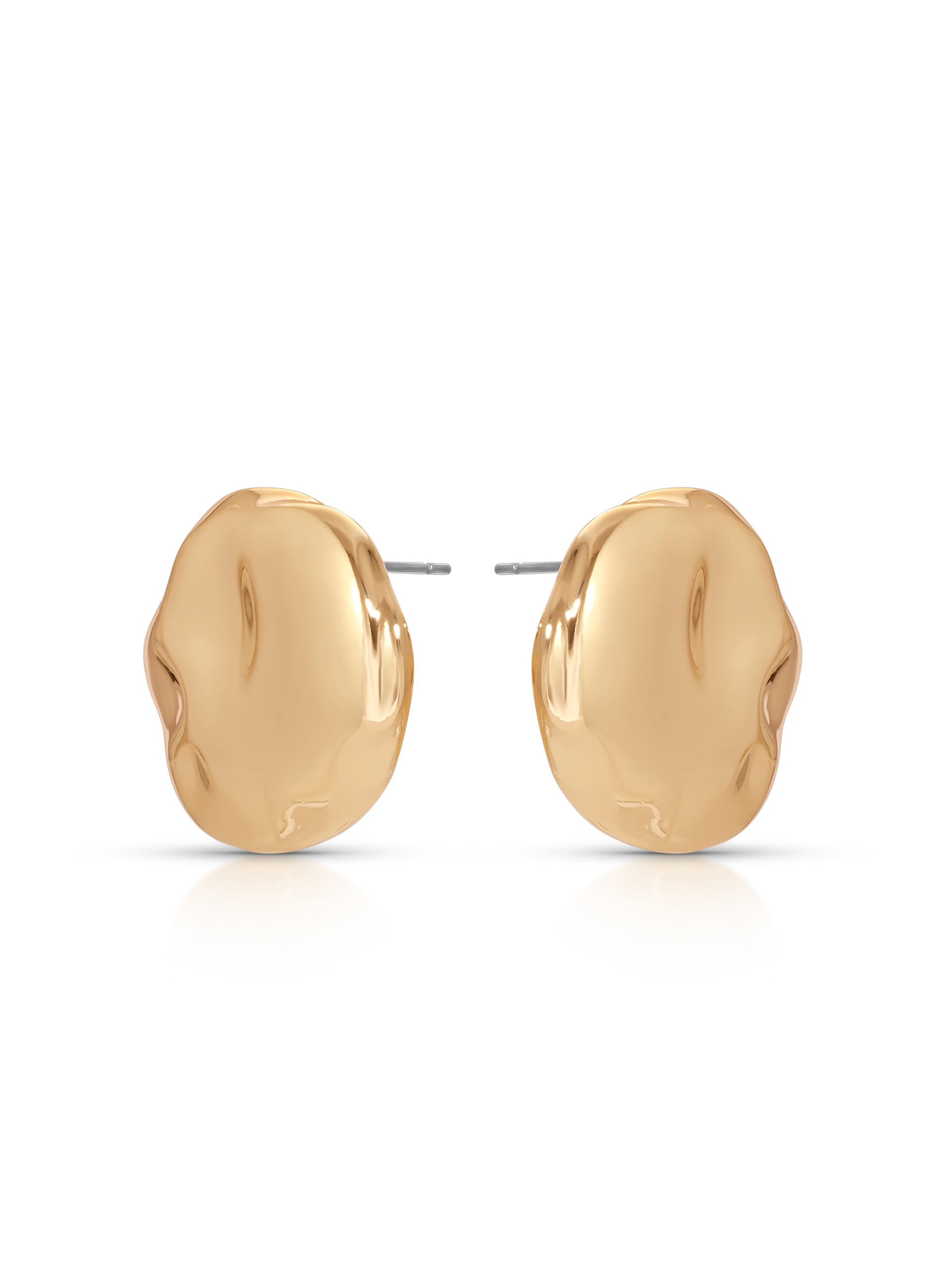 Molten Button Studs 18k Gold Plated 2