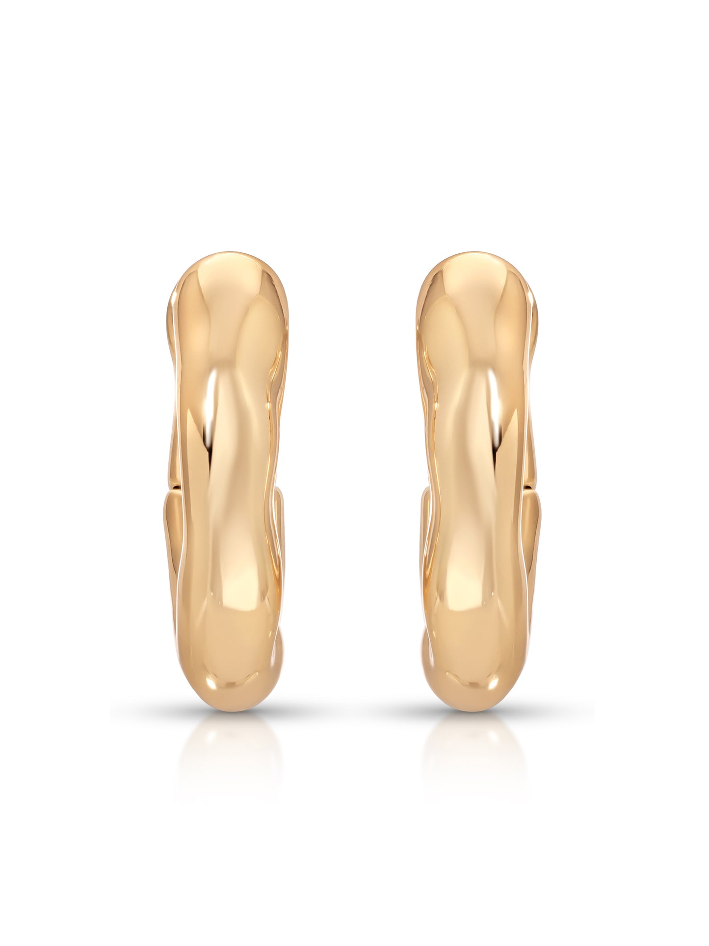 Mini Molten Hoops 18k Gold Plated 2
