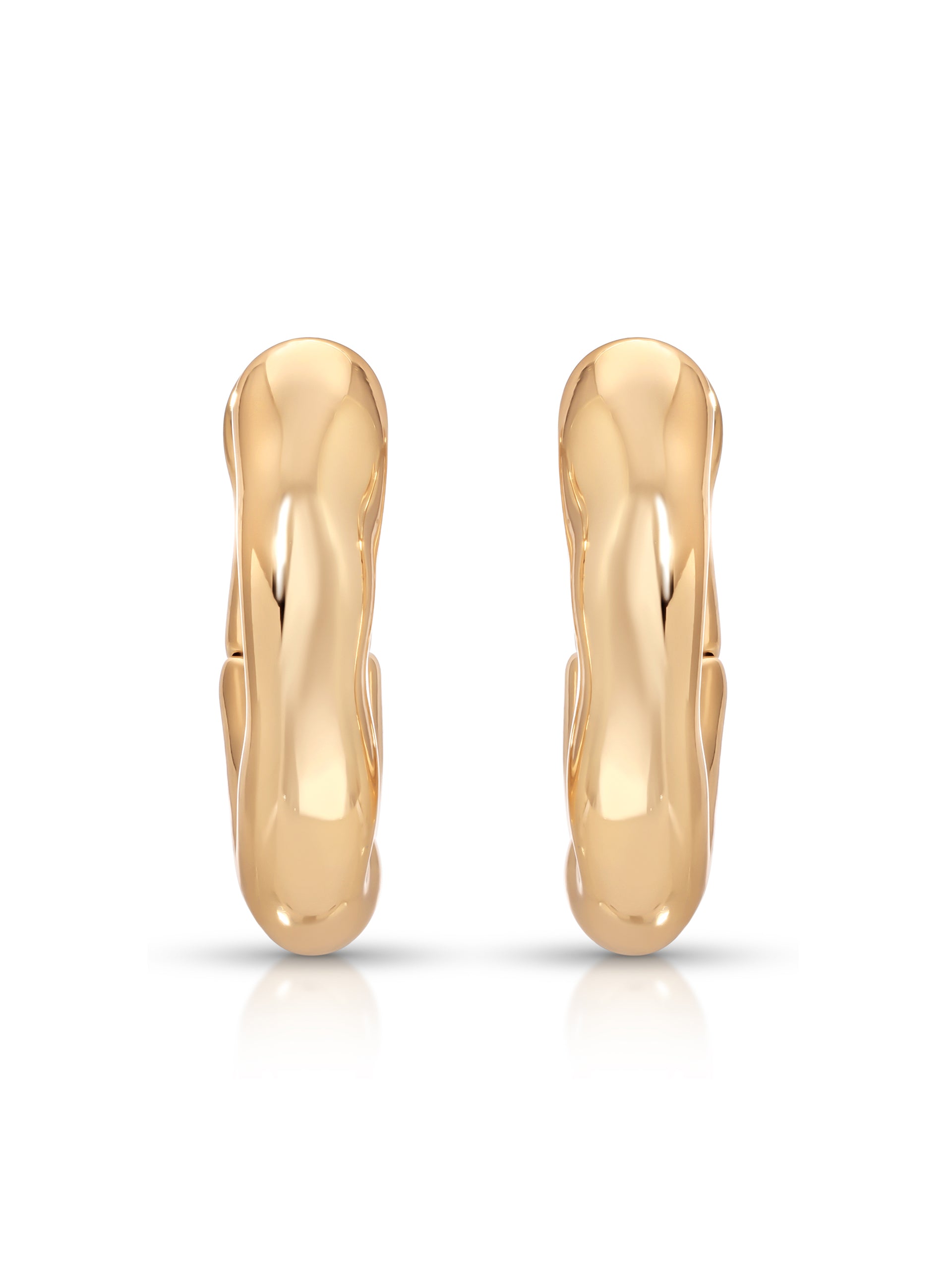 Mini Molten Hoops 18k Gold Plated 2