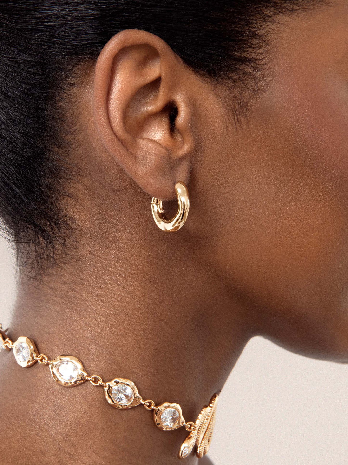 Mini Molten Hoops 18k Gold Plated model 2