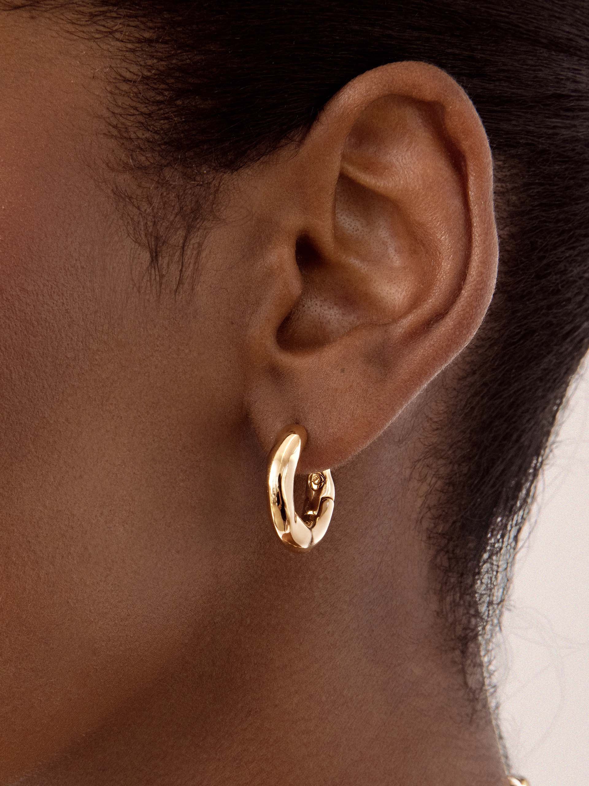 Mini Molten Hoops 18k Gold Plated model