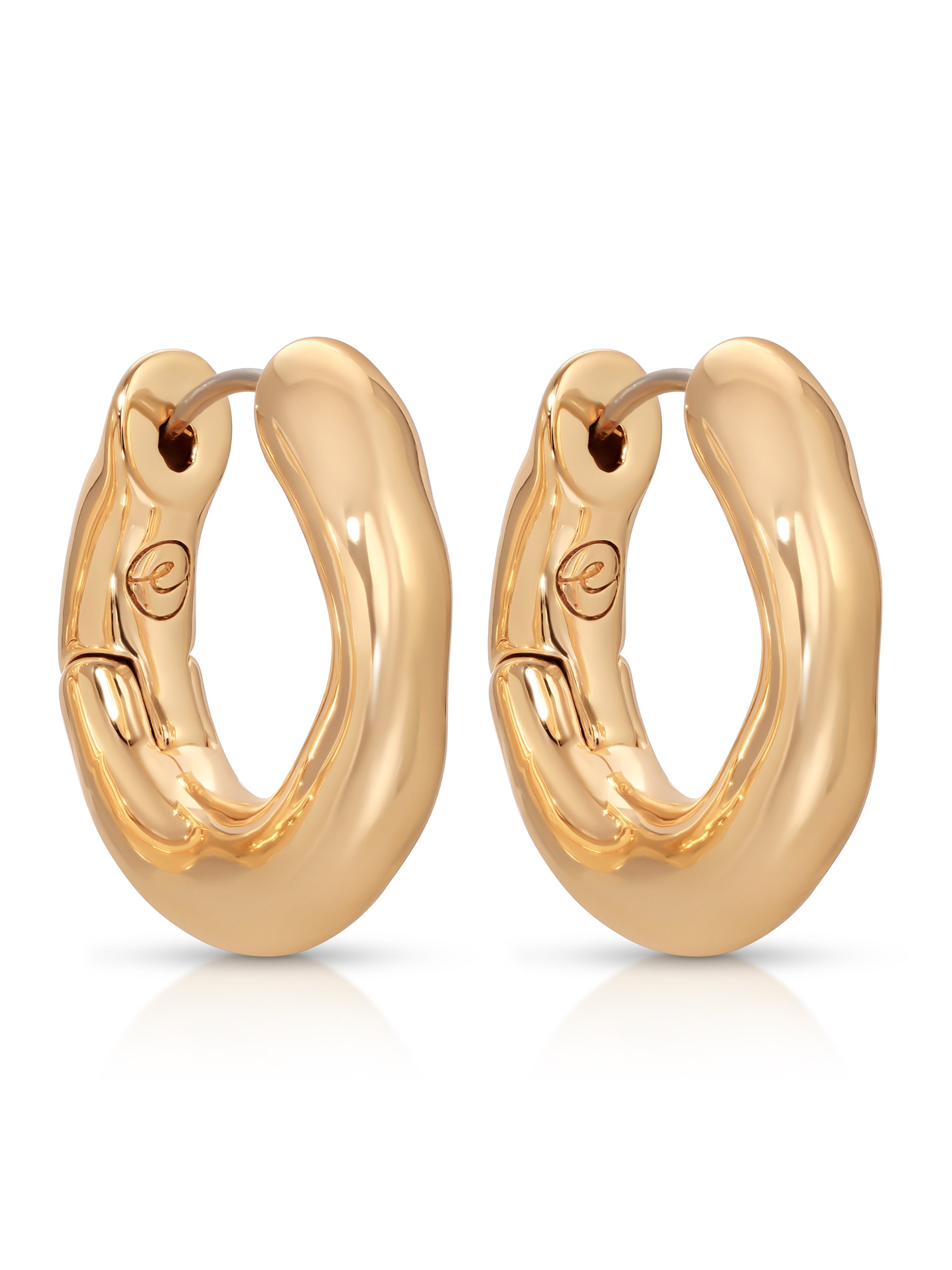 Mini Molten Hoops 18k Gold Plated 3