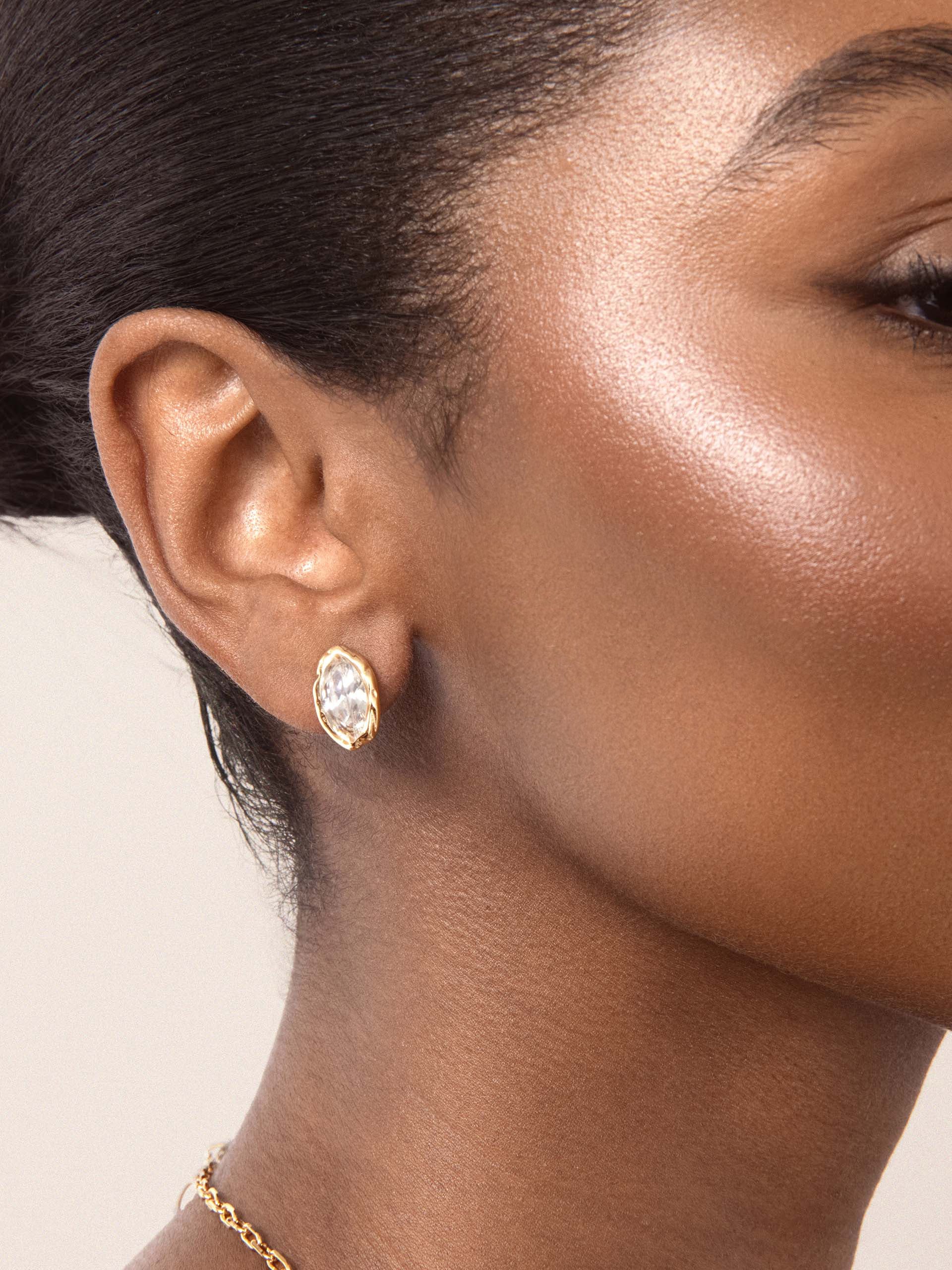 Crystal Luxe Mini Studs Clear Crystal with 18k Gold Plating model 2