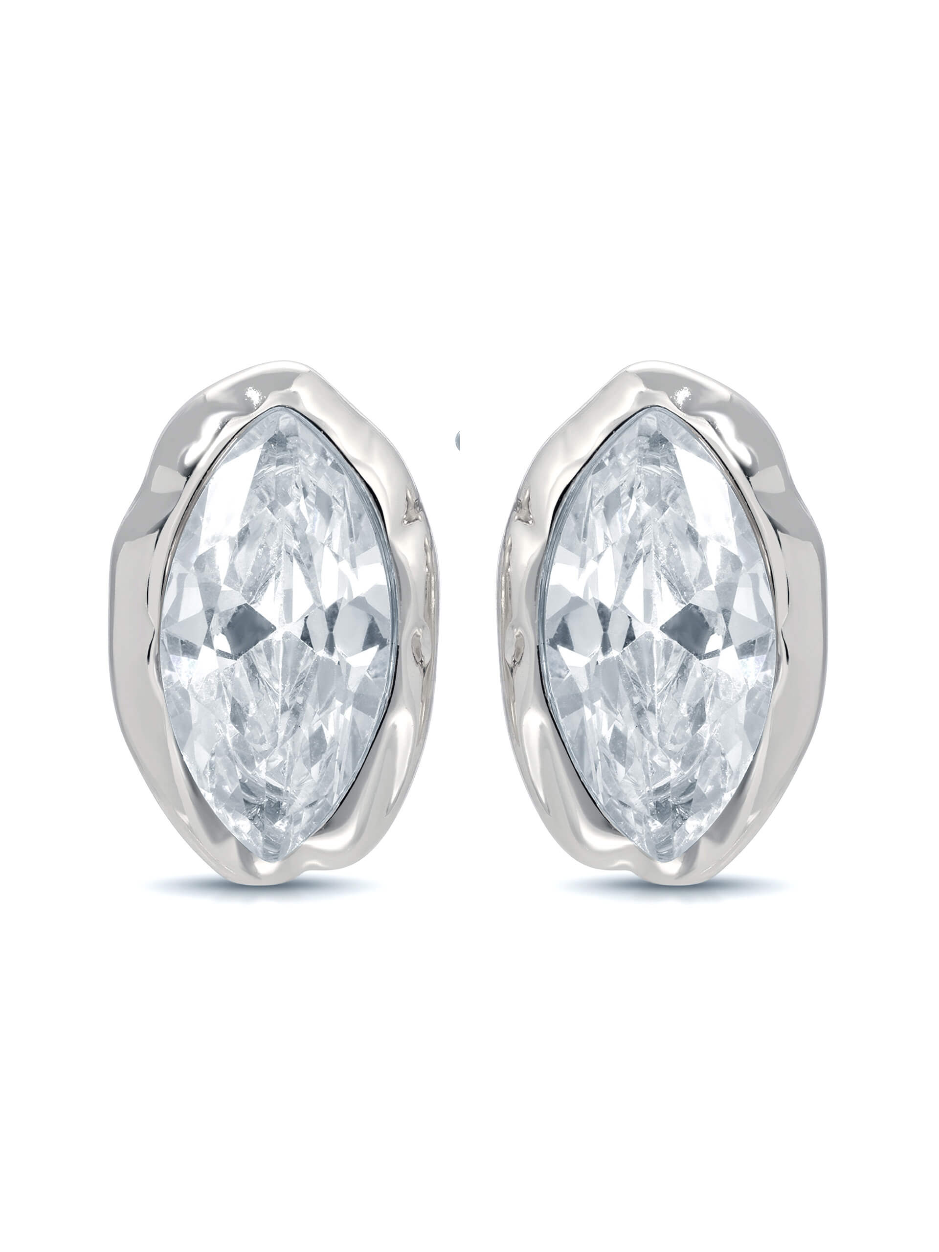 Crystal Luxe Mini Studs Clear Crystal with Silver Plating 1