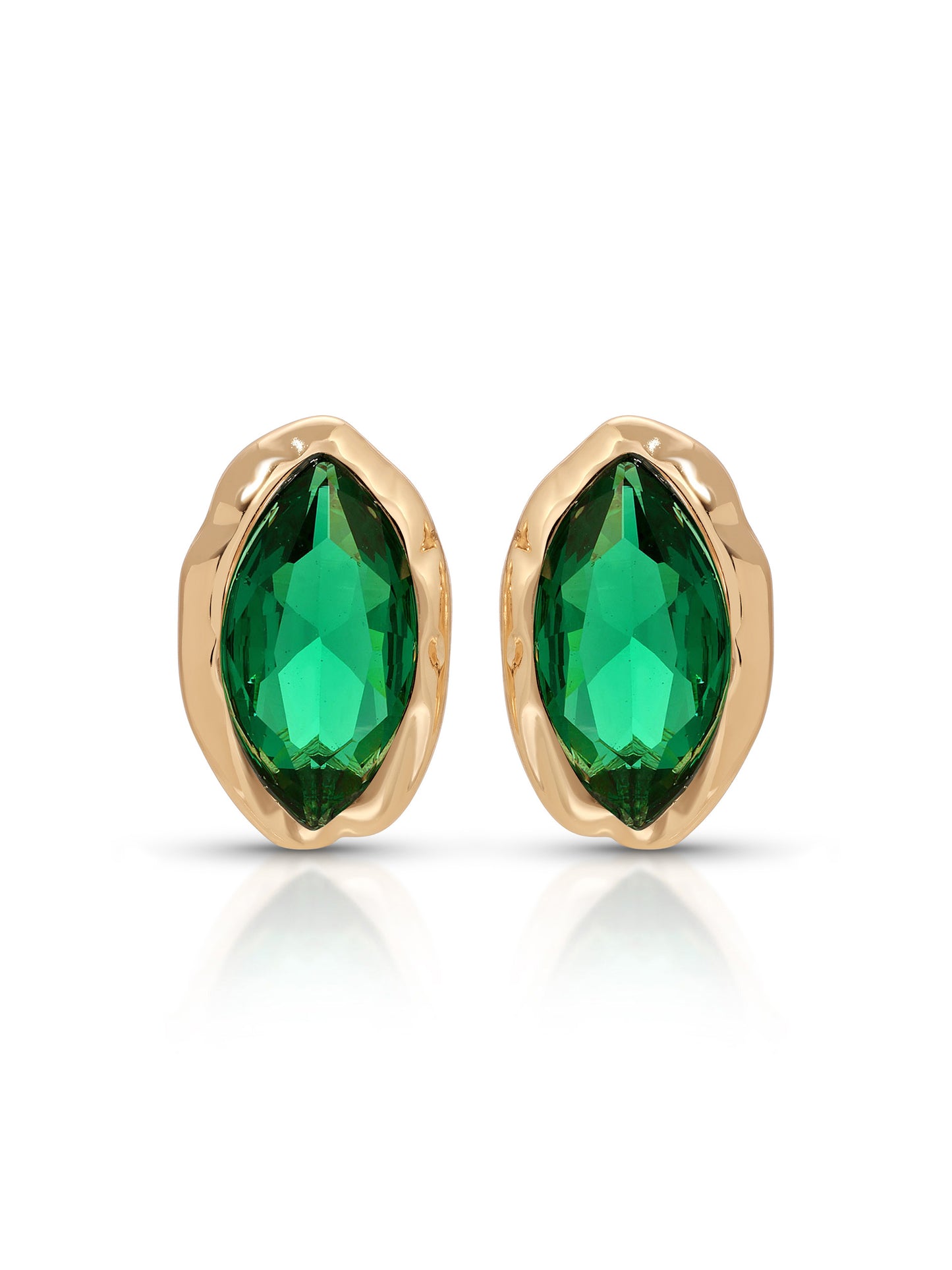 Crystal Luxe Mini Studs Emerald Crystal with 18k Gold Plating