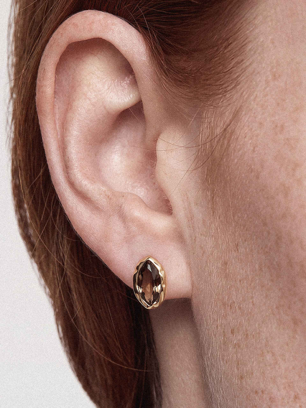 Smokey Quartz Crystal with 18k Gold Plating model 2