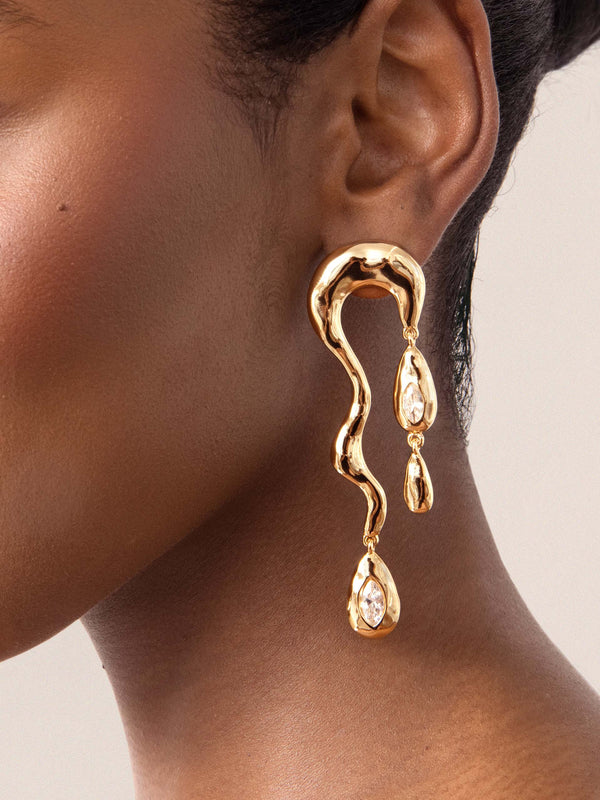 Melting Metal Dangle Earrings Second
