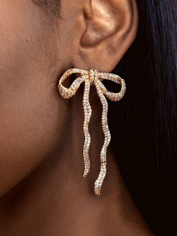 Pave Bow Earrings Second