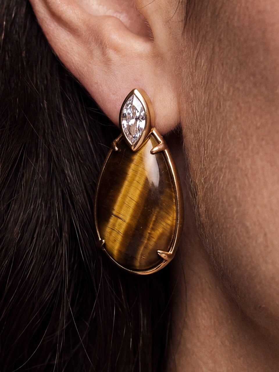 Majestic Stone Tiger's Eye Earrings