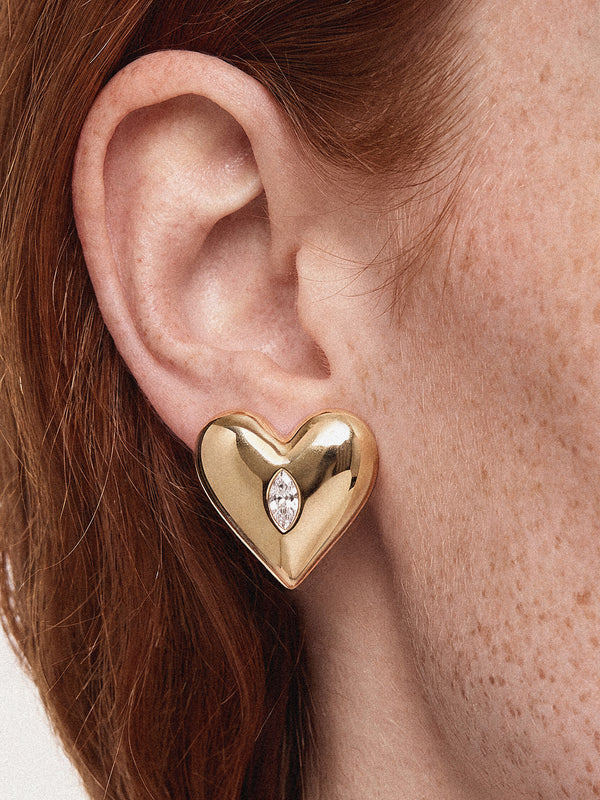 Love to Love Large Heart Studs Second