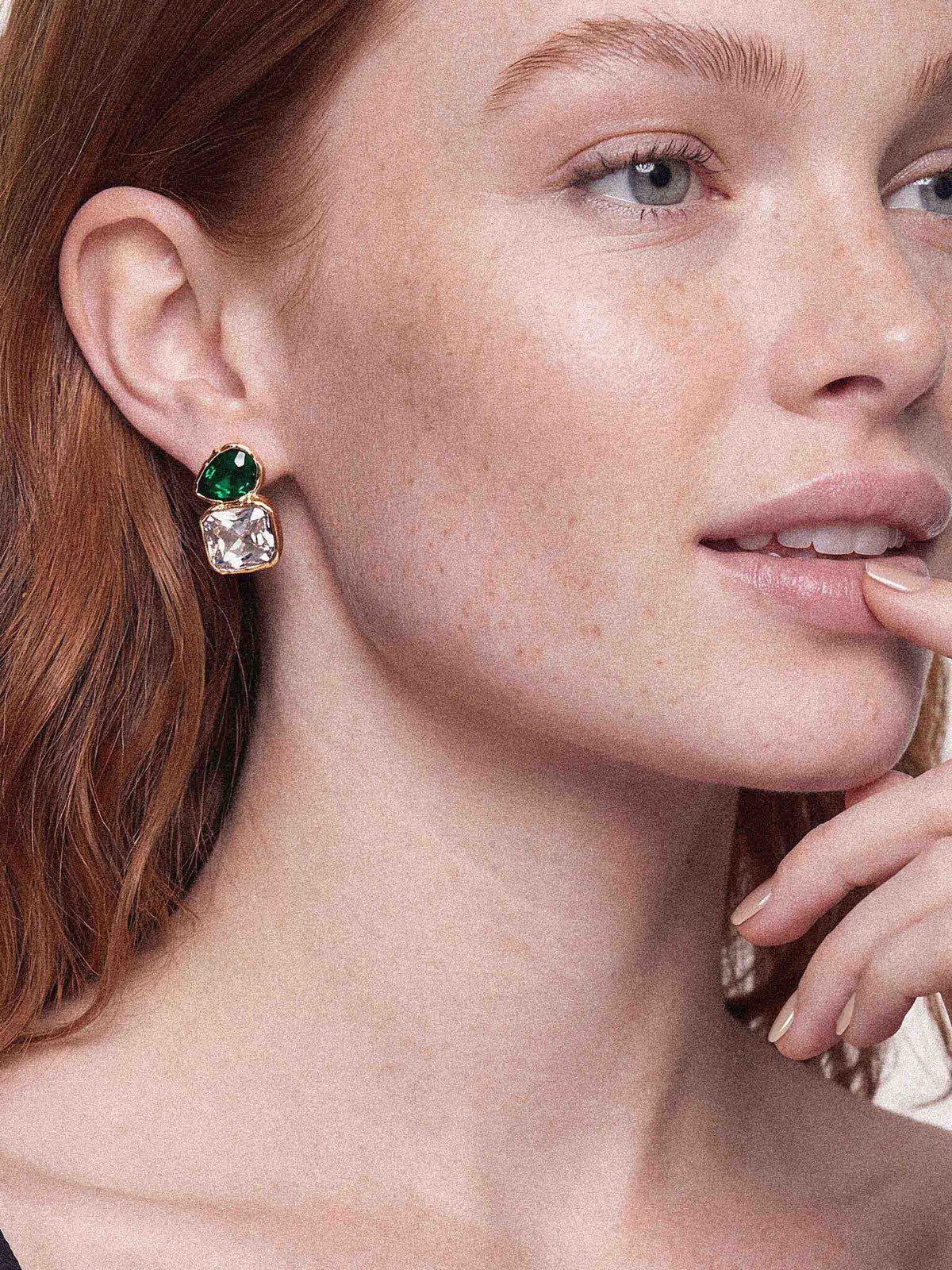 Emerald Crystal with 18k Gold Plating model 3
