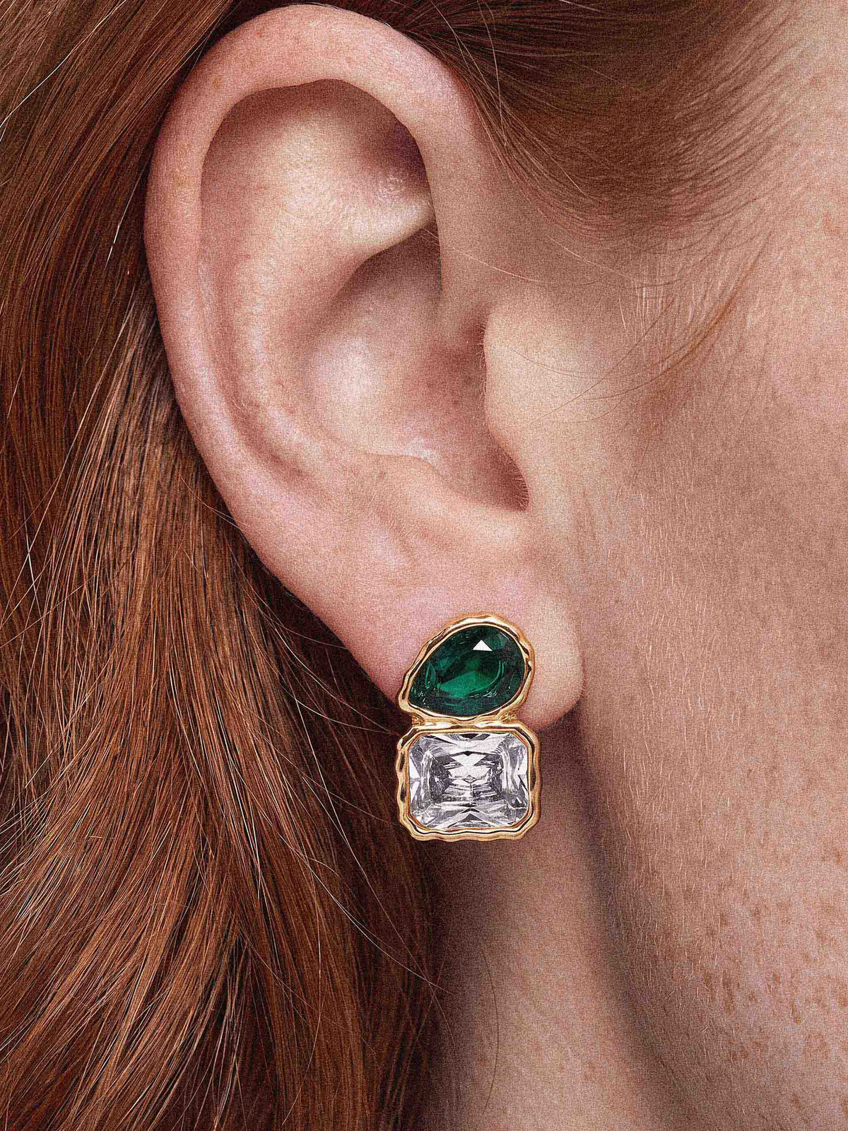 Emerald Crystal with 18k Gold Plating model 2
