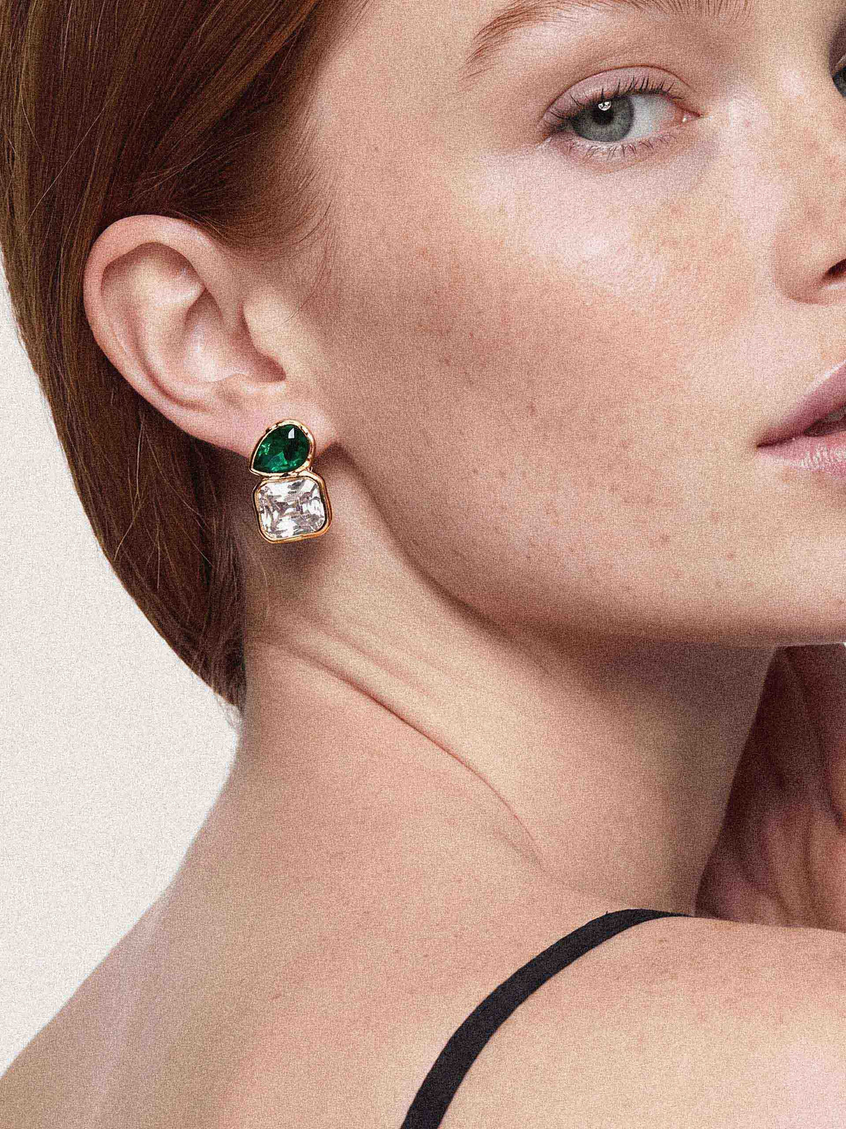 Emerald Crystal with 18k Gold Plating model 1