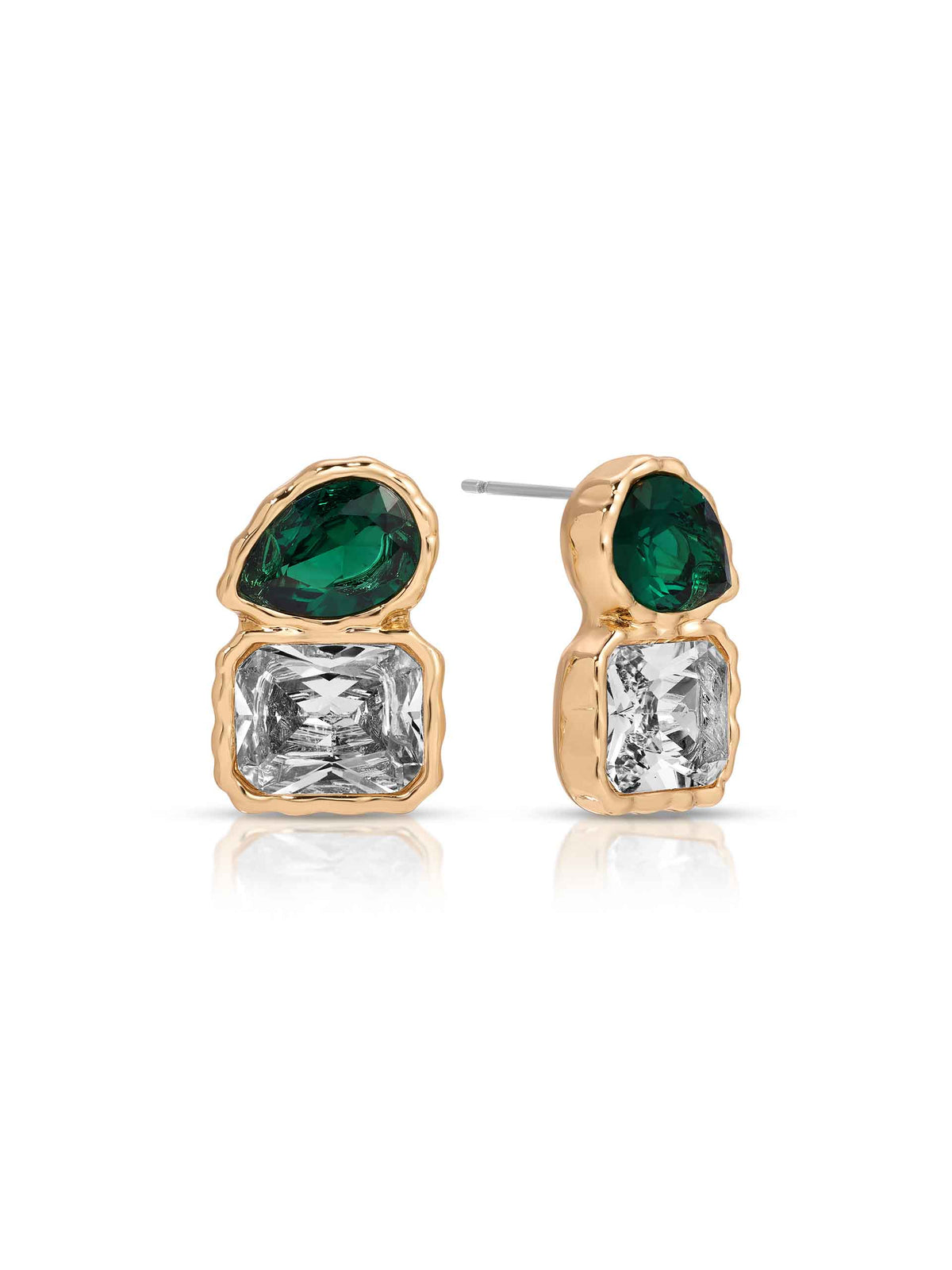 Emerald Crystal with 18k Gold Plating