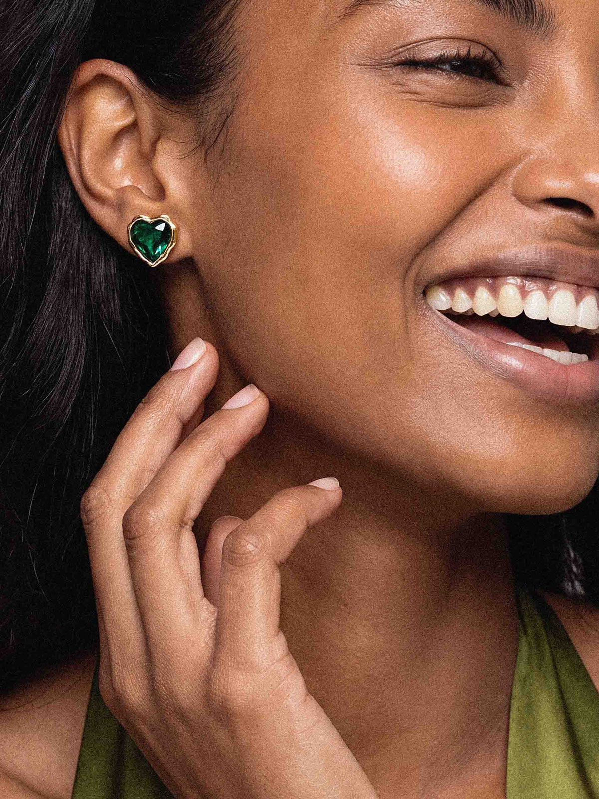 Emerald Crystal with 18k Gold Plating model 1