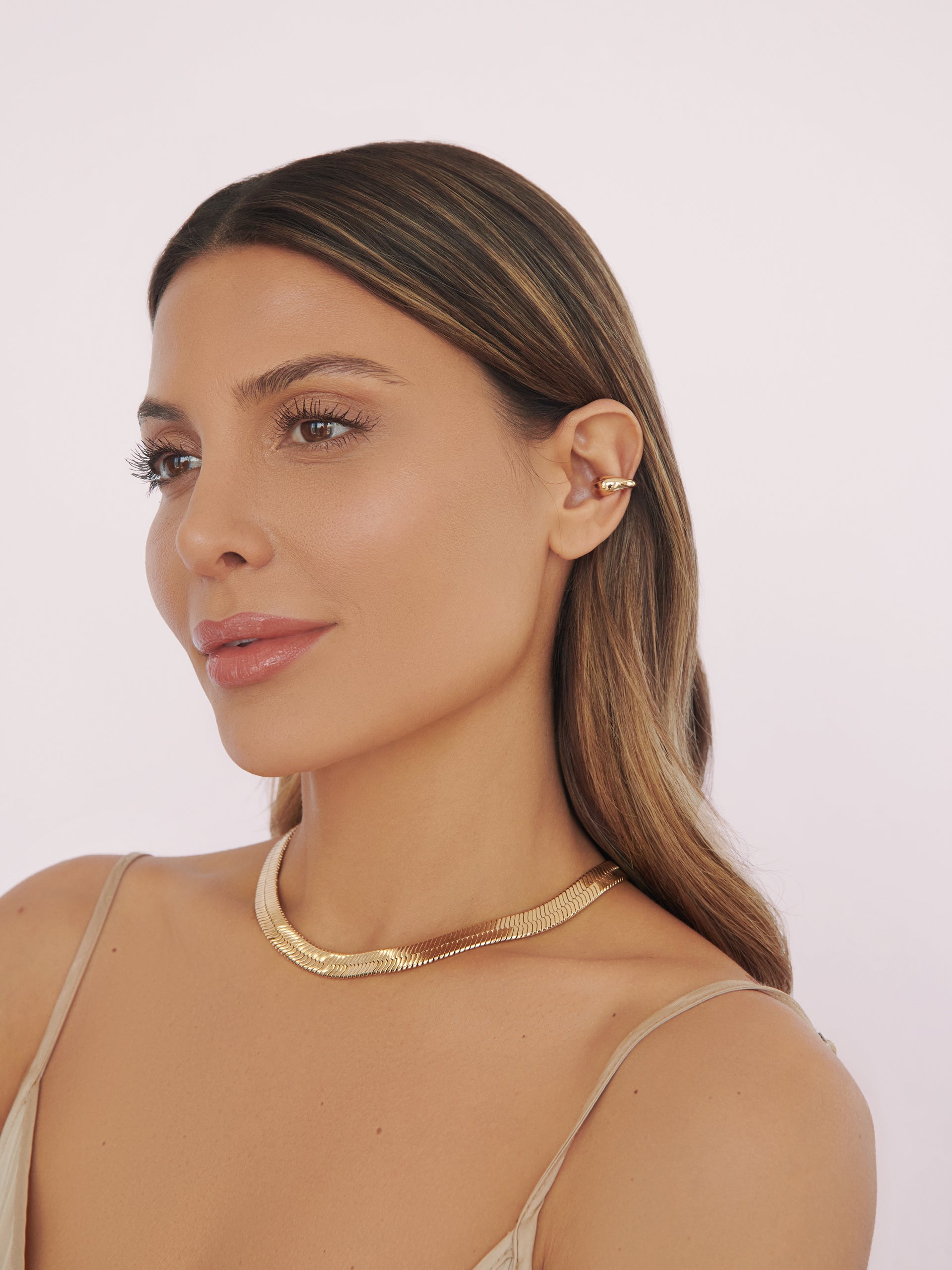 Teardrop Ear Cuff 18k Gold Plated model 3