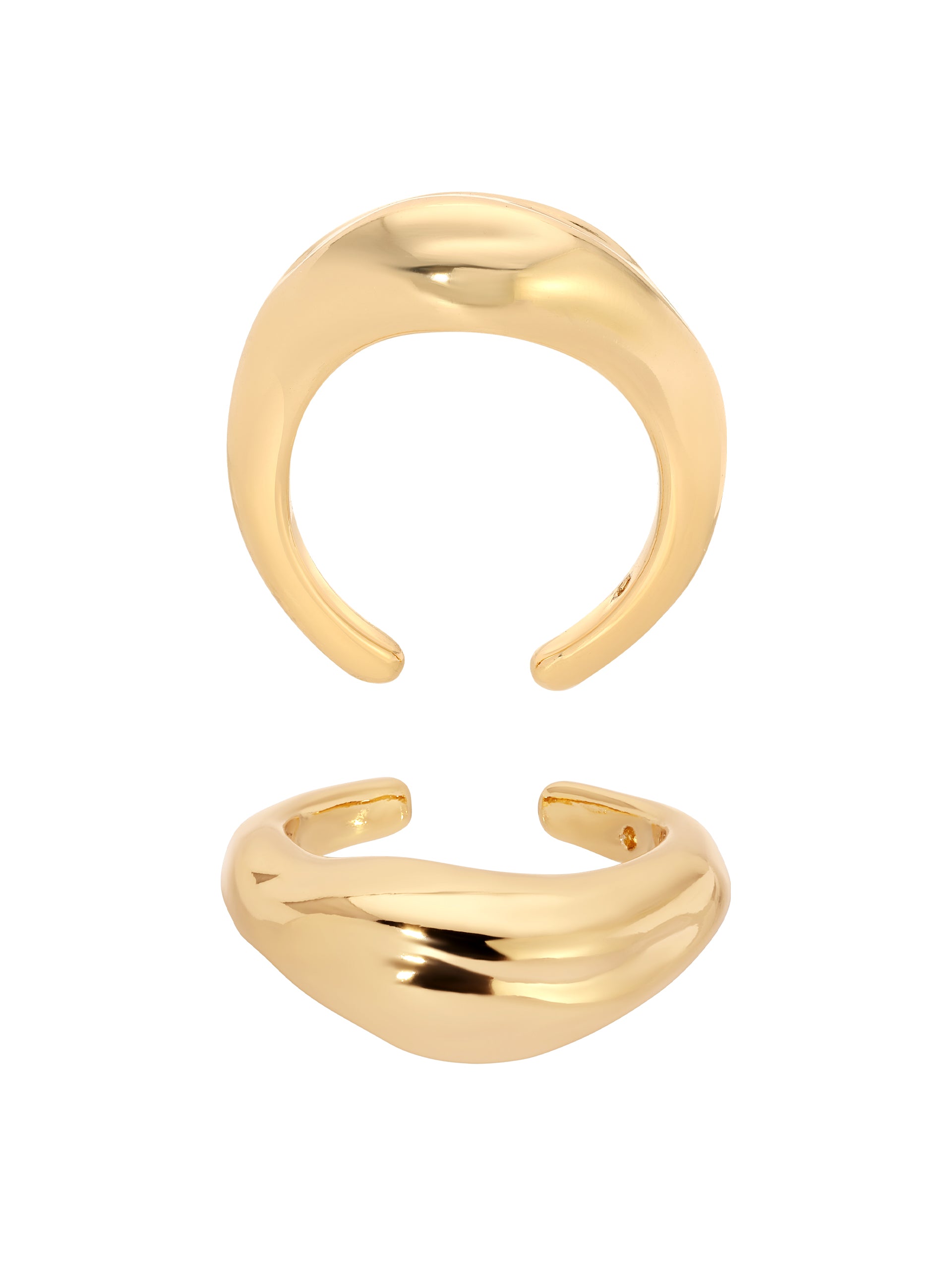 Bold Metallic Ear Cuff Set 18k Gold Plated 2