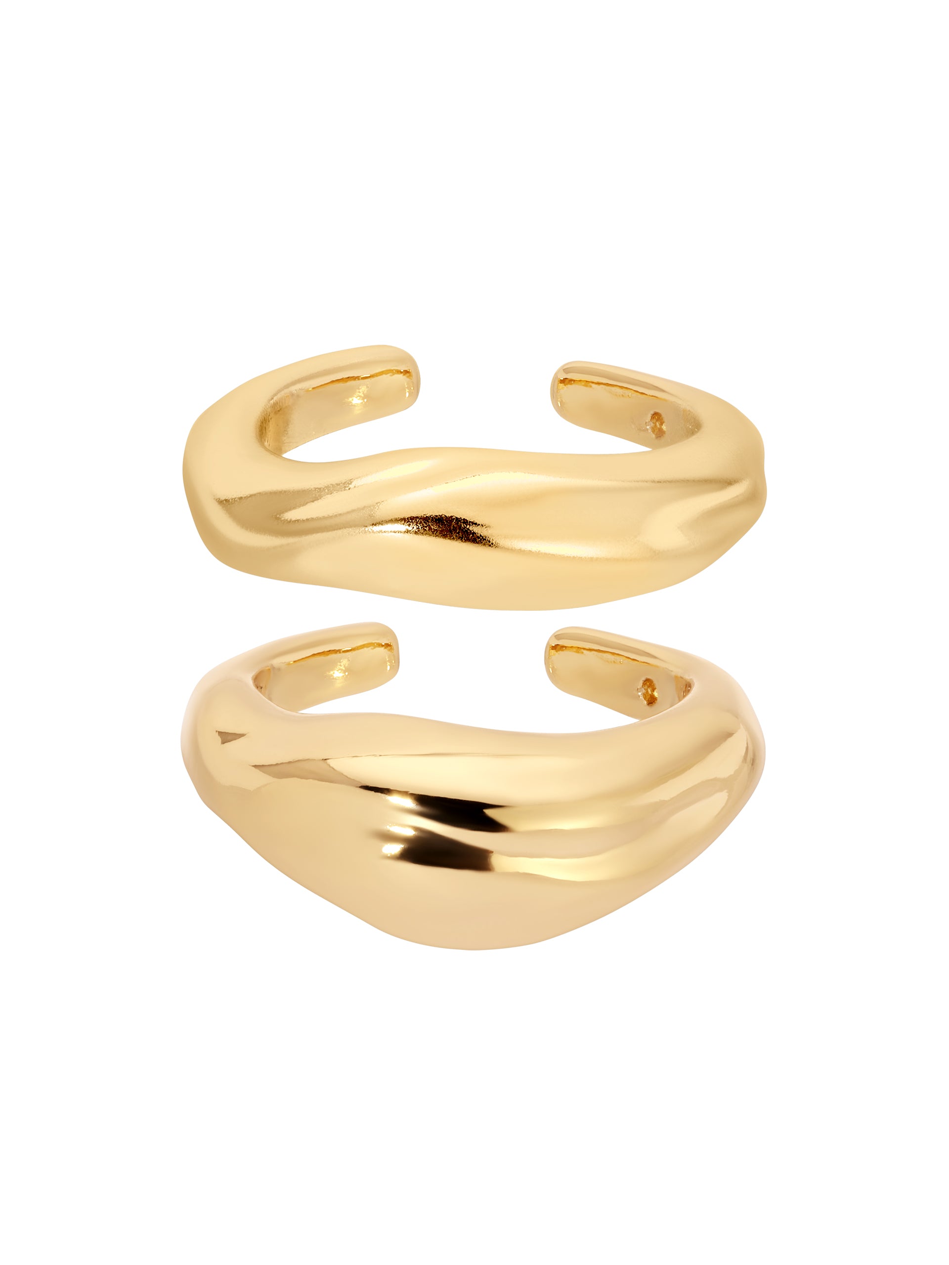 Bold Metallic Ear Cuff Set 18k Gold Plated