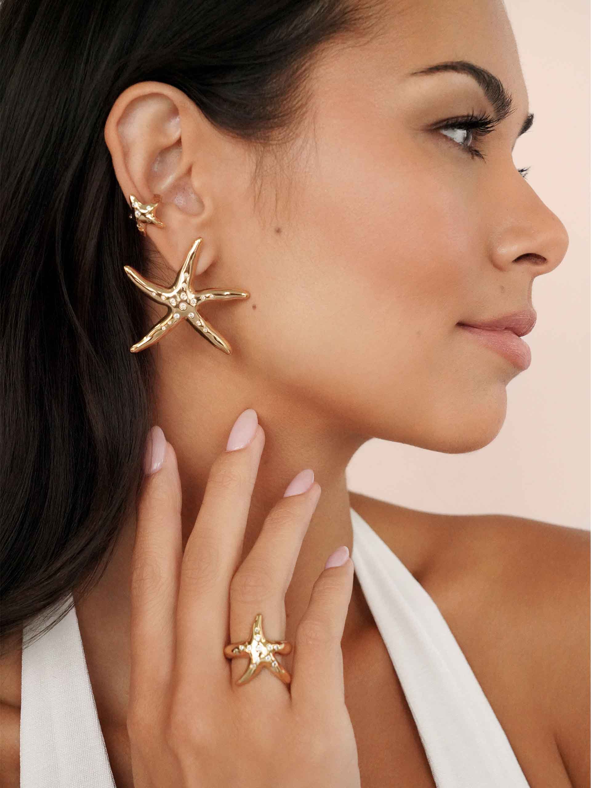 Starfish Luxe Ear Cuff on model 2