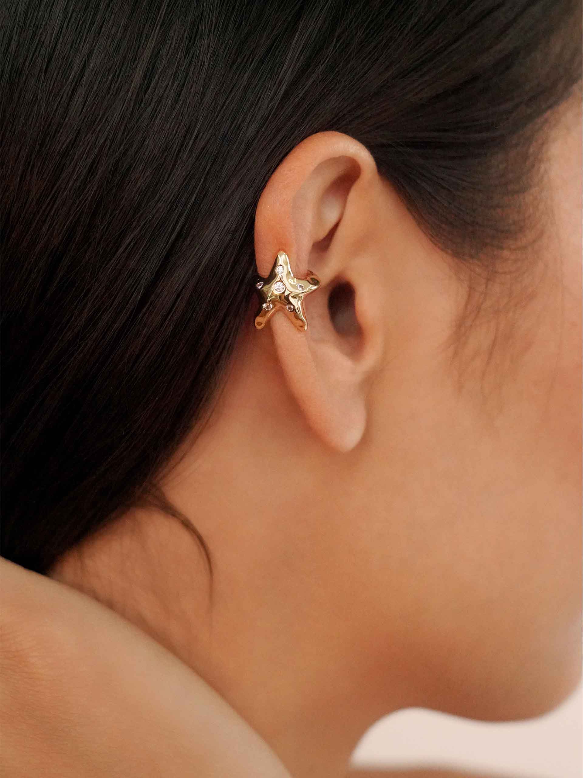 Starfish Luxe Ear Cuff on model