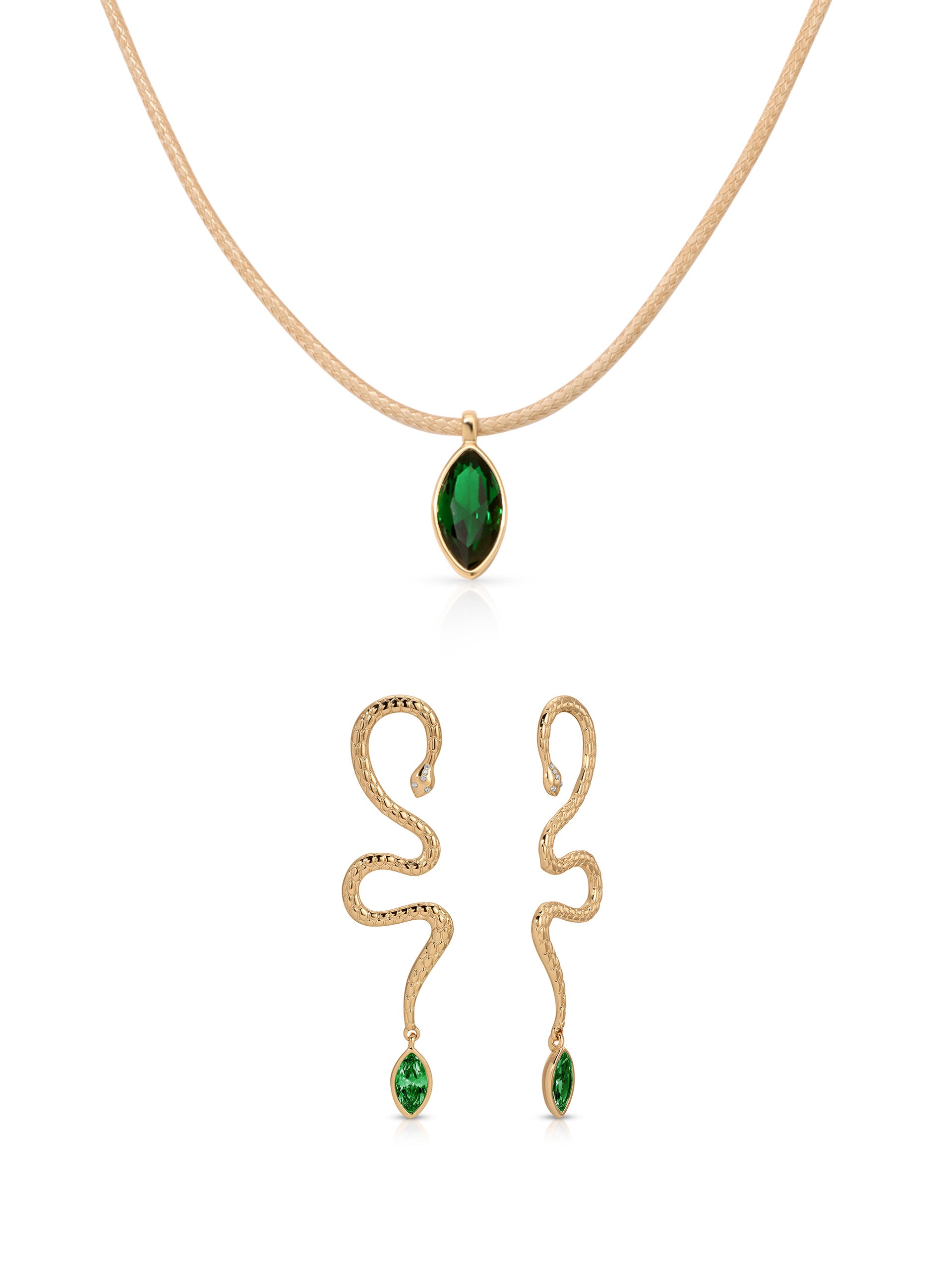 Emerald Serpentina Marquise Set