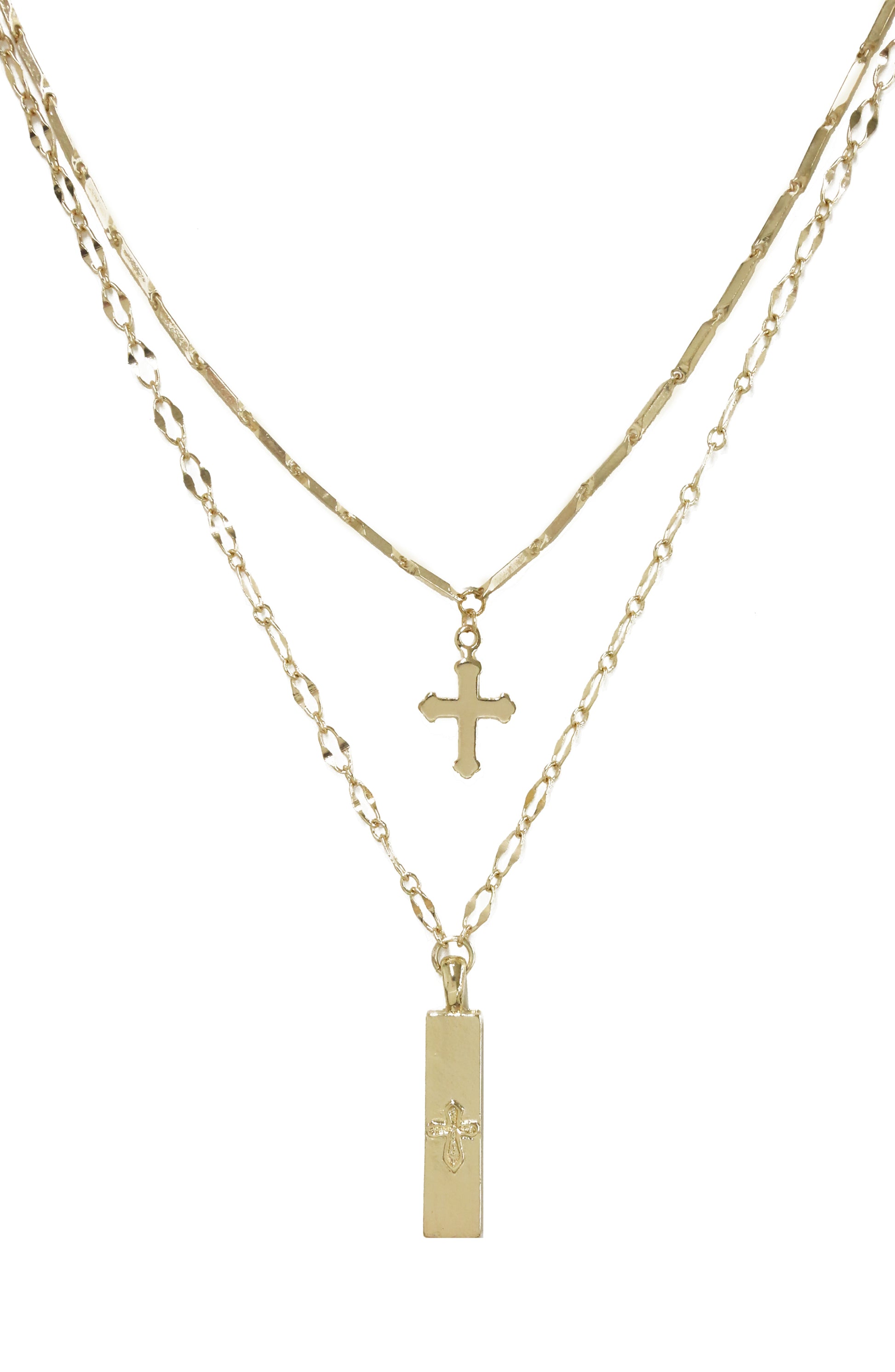 Your Highness 18k Gold Plated Cross Necklace Set
