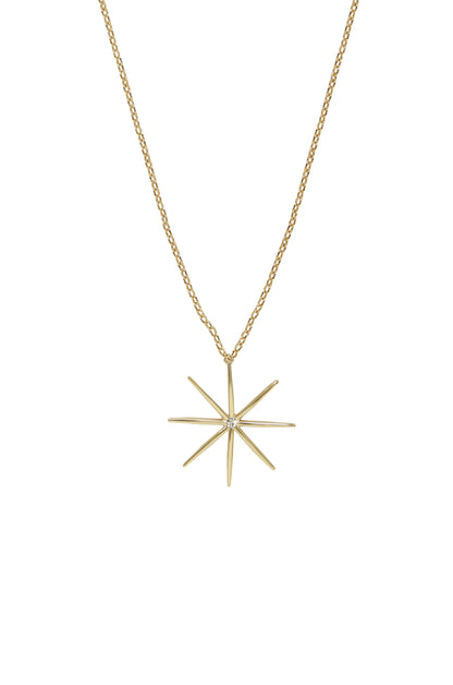 Golden Crystal Star Pendant Necklace