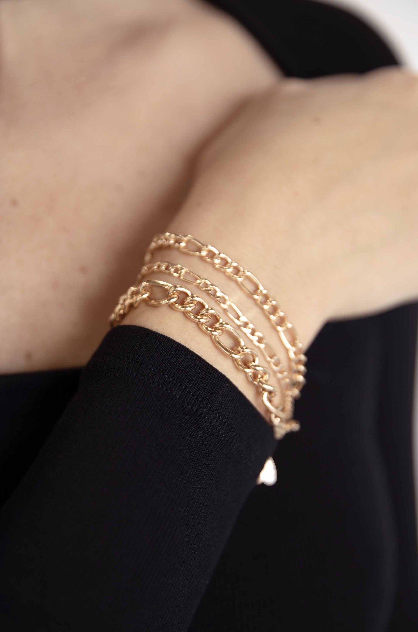 Linked Up 18k Gold Plated Chain Bracelet Set
