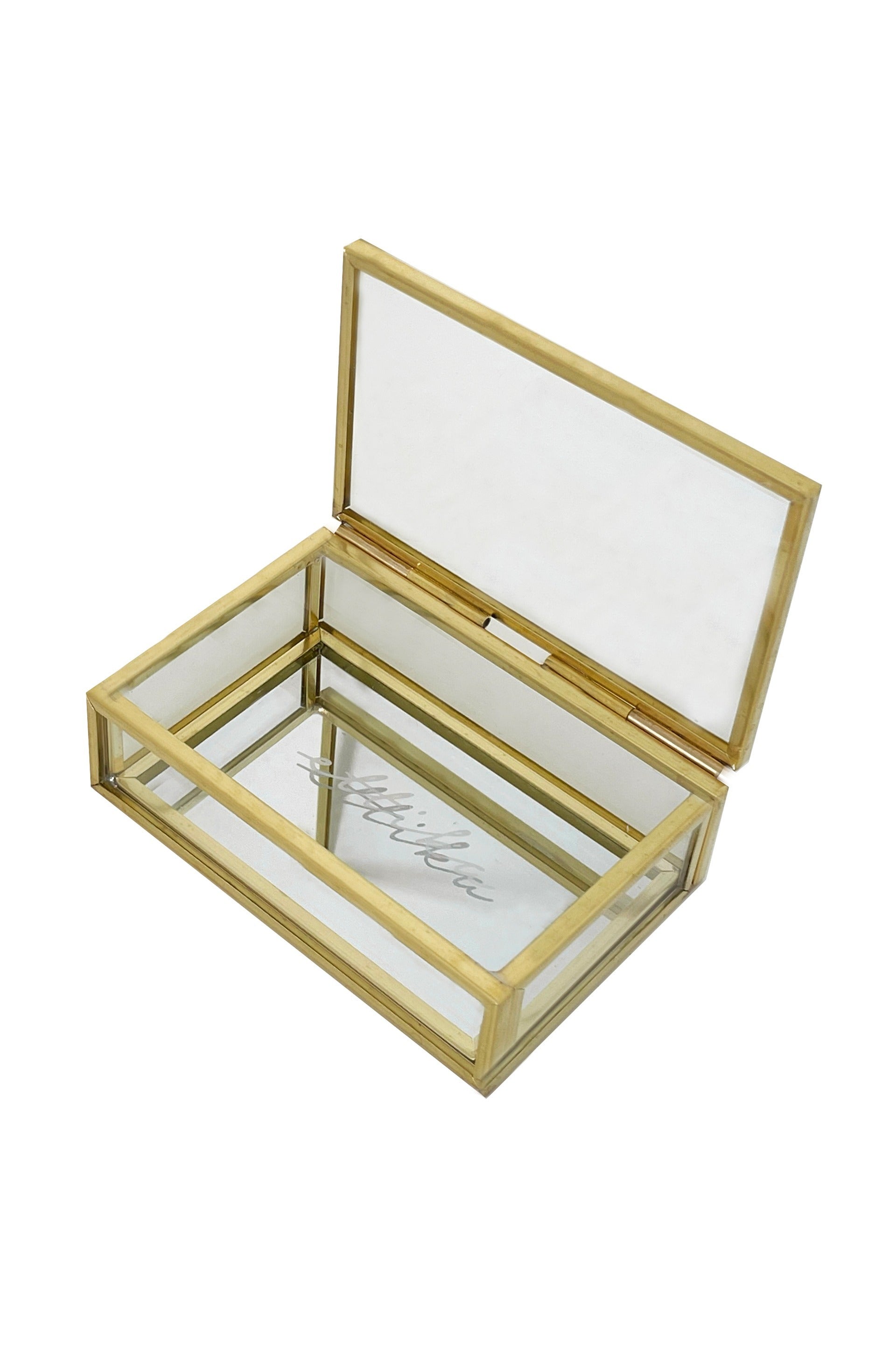 Rectangle Small Mirror Bottom Jewelry and Display Box on white