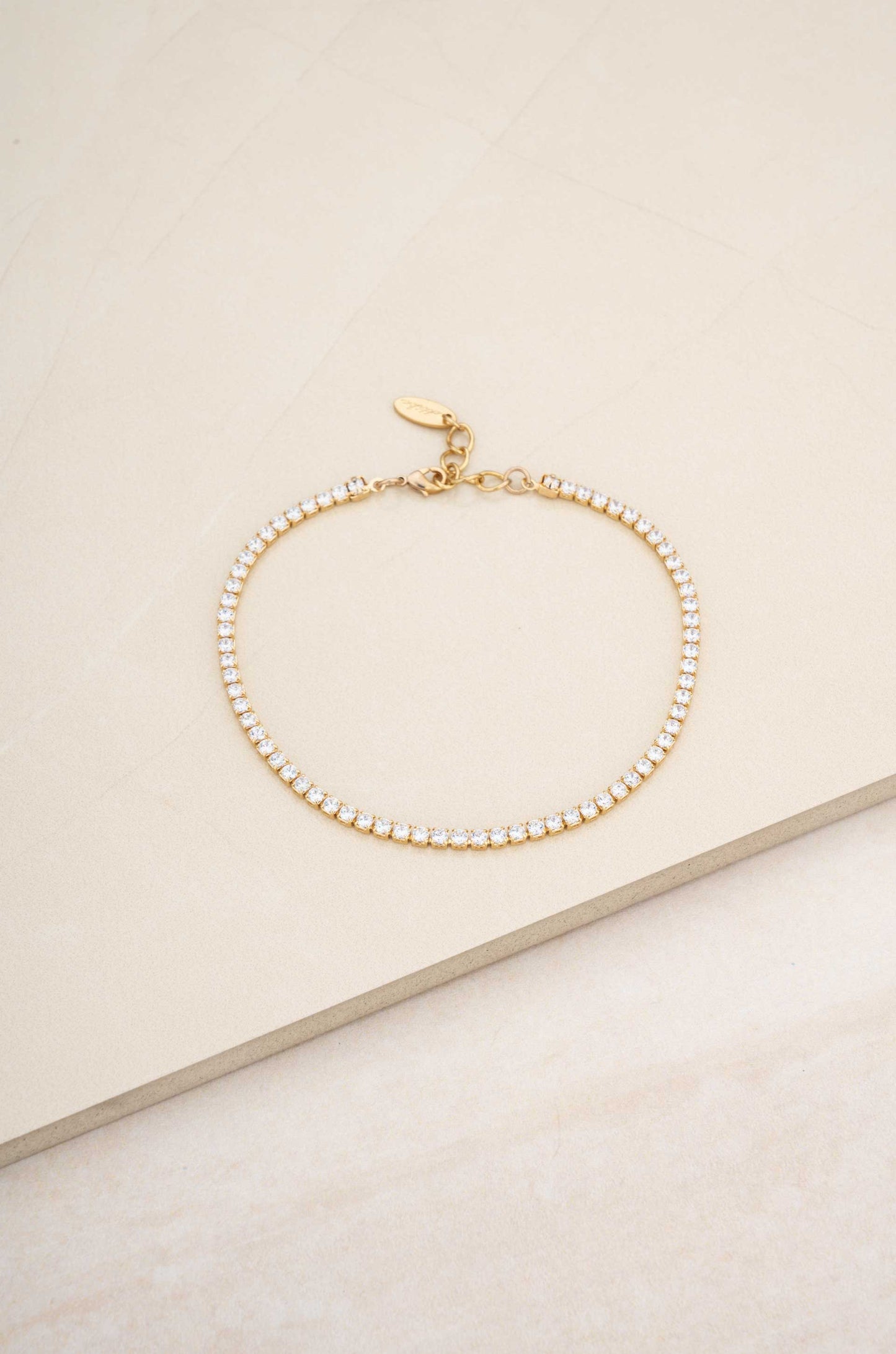 Single Crystal Band 18k Gold Plated Anklet