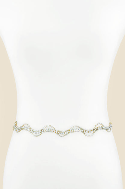 Crystal Wave Body Chain on slate